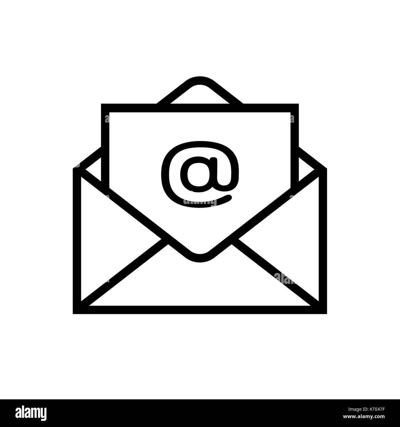 E Mail Symbol Auf Weissem Hintergrund Stock Vektorgrafik Alamy