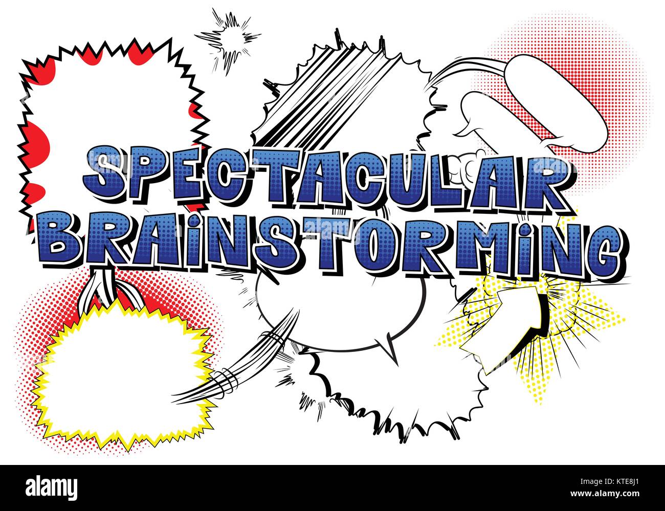 Spektakuläre Brainstorming - Comic Stil Wort auf abstrakten Hintergrund. Stock Vektor
