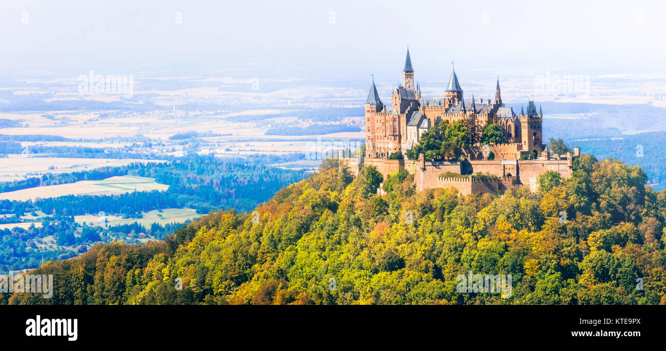 Beeindruckende mittelalterliche Burg Hohenzollern, Deutschland. Stockfoto