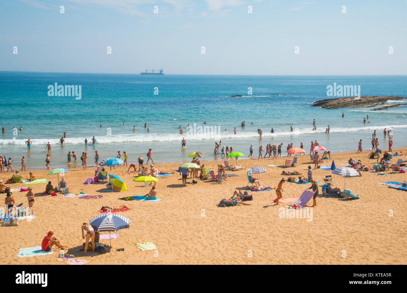 El Sardinero Strand. Santander, Spanien. Stockfoto