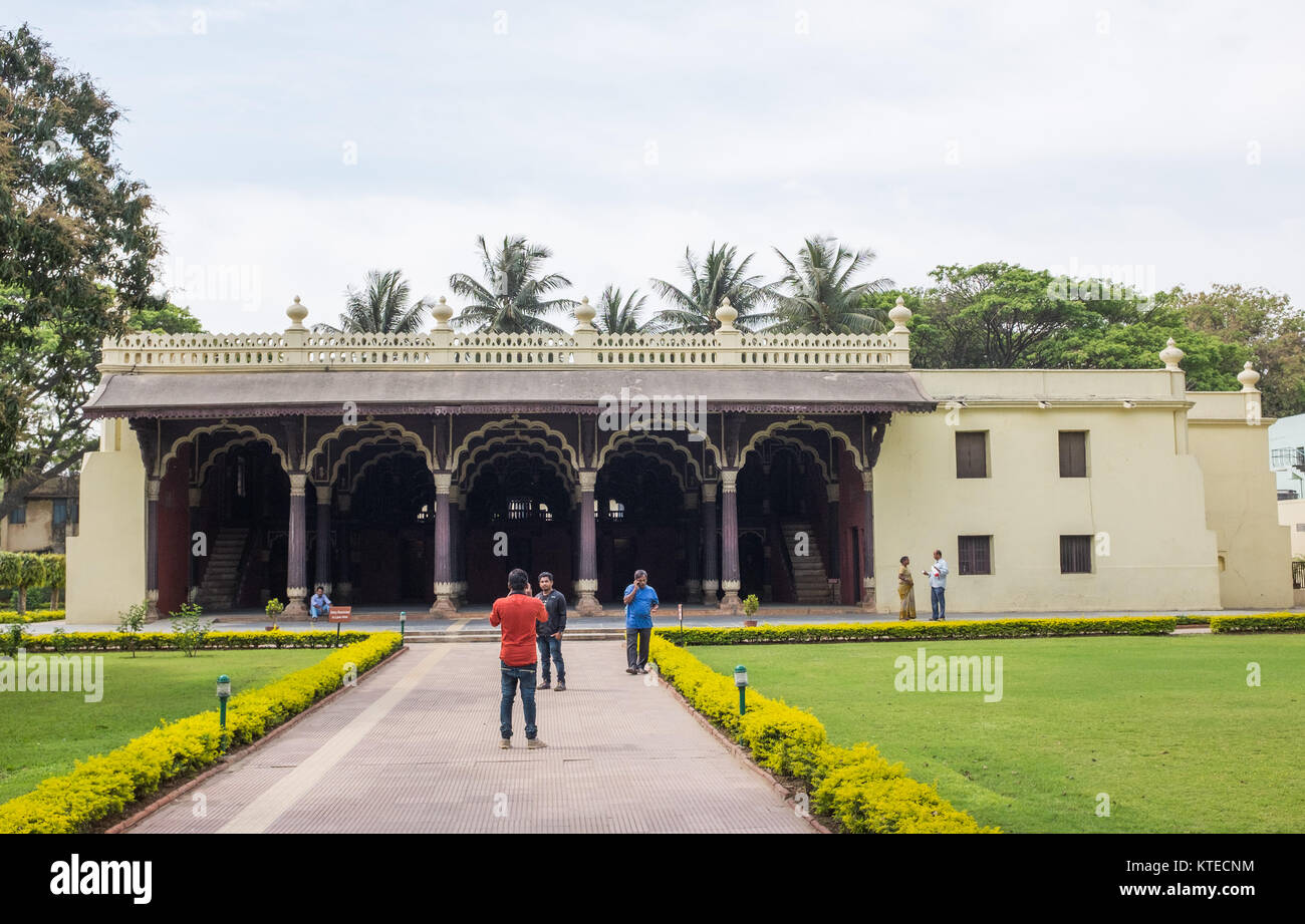 Tipu Sultan's Summer Palace, Bangalore, Karnataka, Indien. Stockfoto