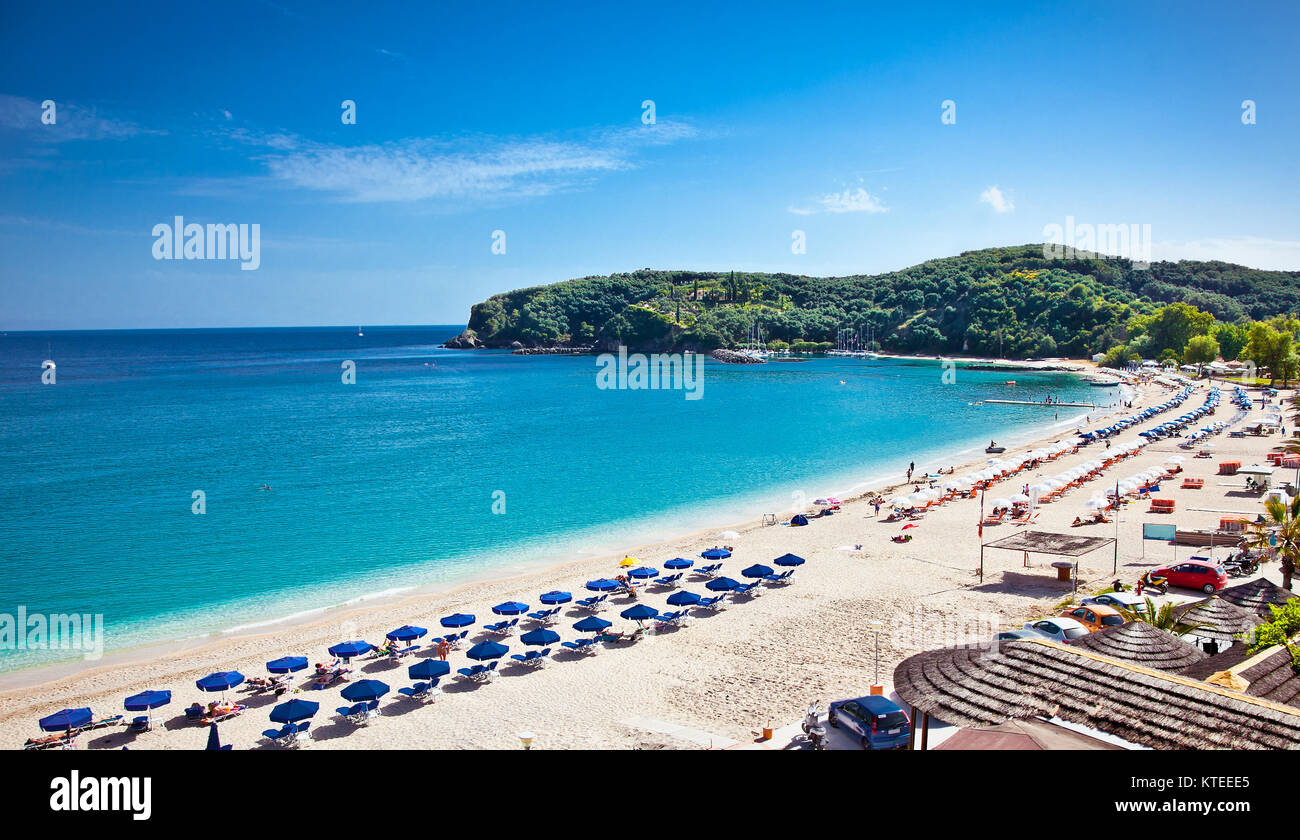 Schöne Valtos Beach in der Nähe von Parga Stadt Syvota Bereich in Griechenland. Stockfoto