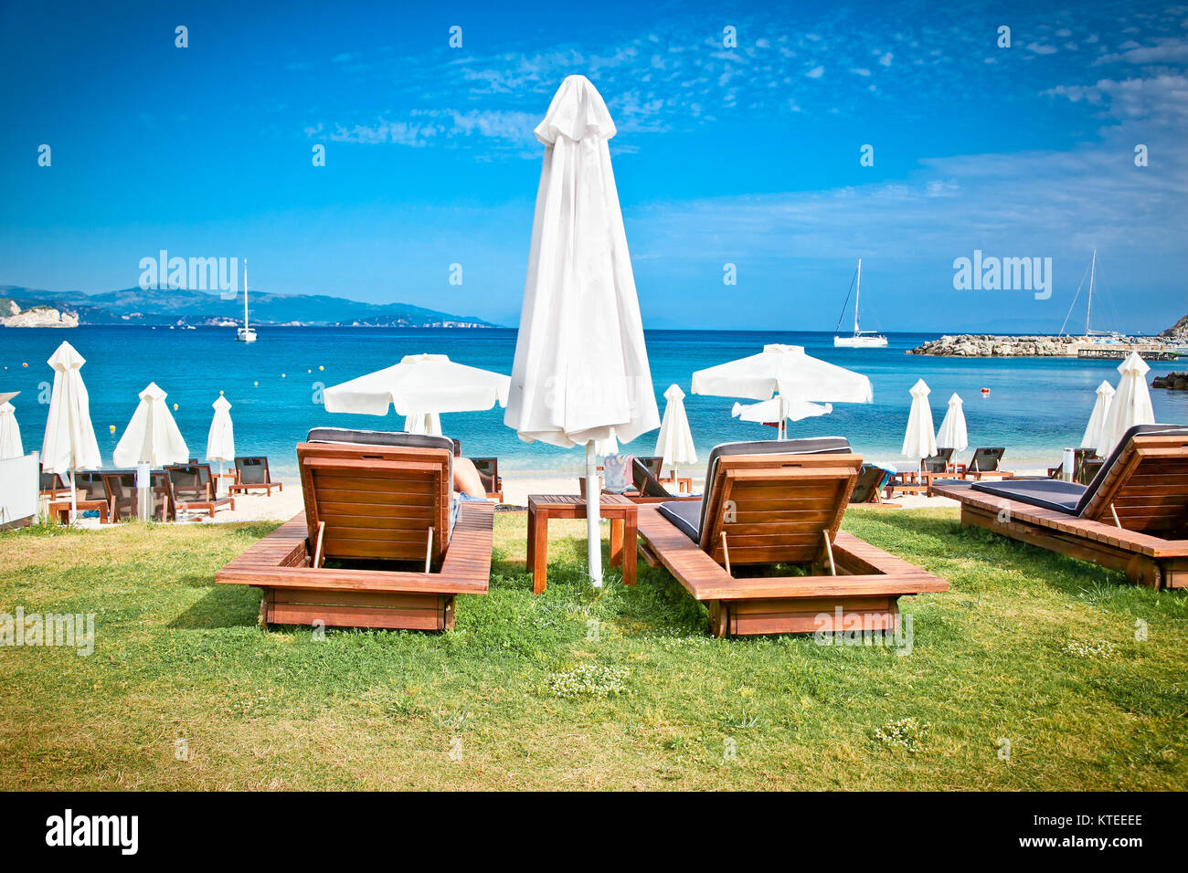 Schöne Valtos Beach in der Nähe von Parga Stadt Syvota Bereich in Griechenland. Stockfoto