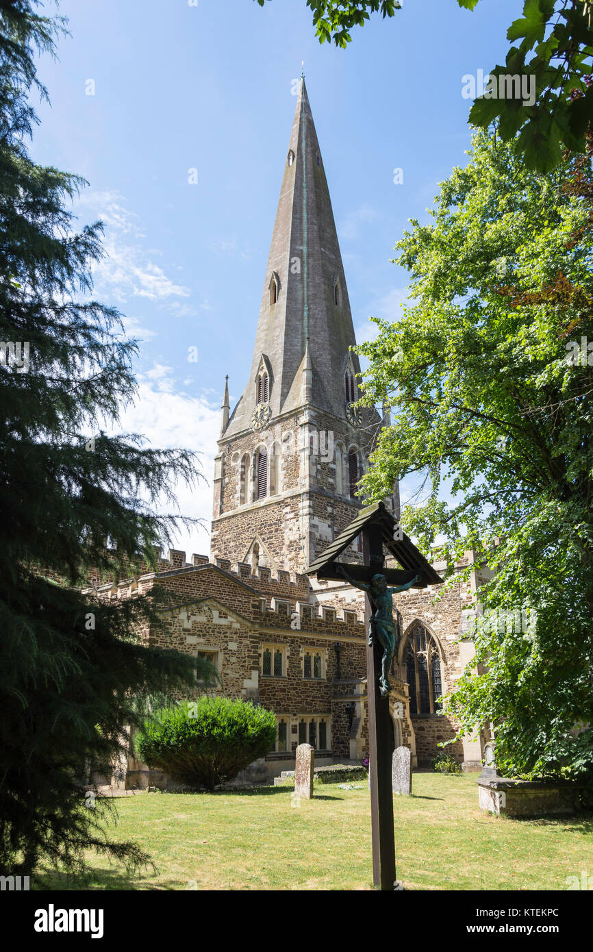 Allerheiligen Kirche, Kirchplatz, Leighton Buzzard, Bedfordshire, England, Vereinigtes Königreich Stockfoto