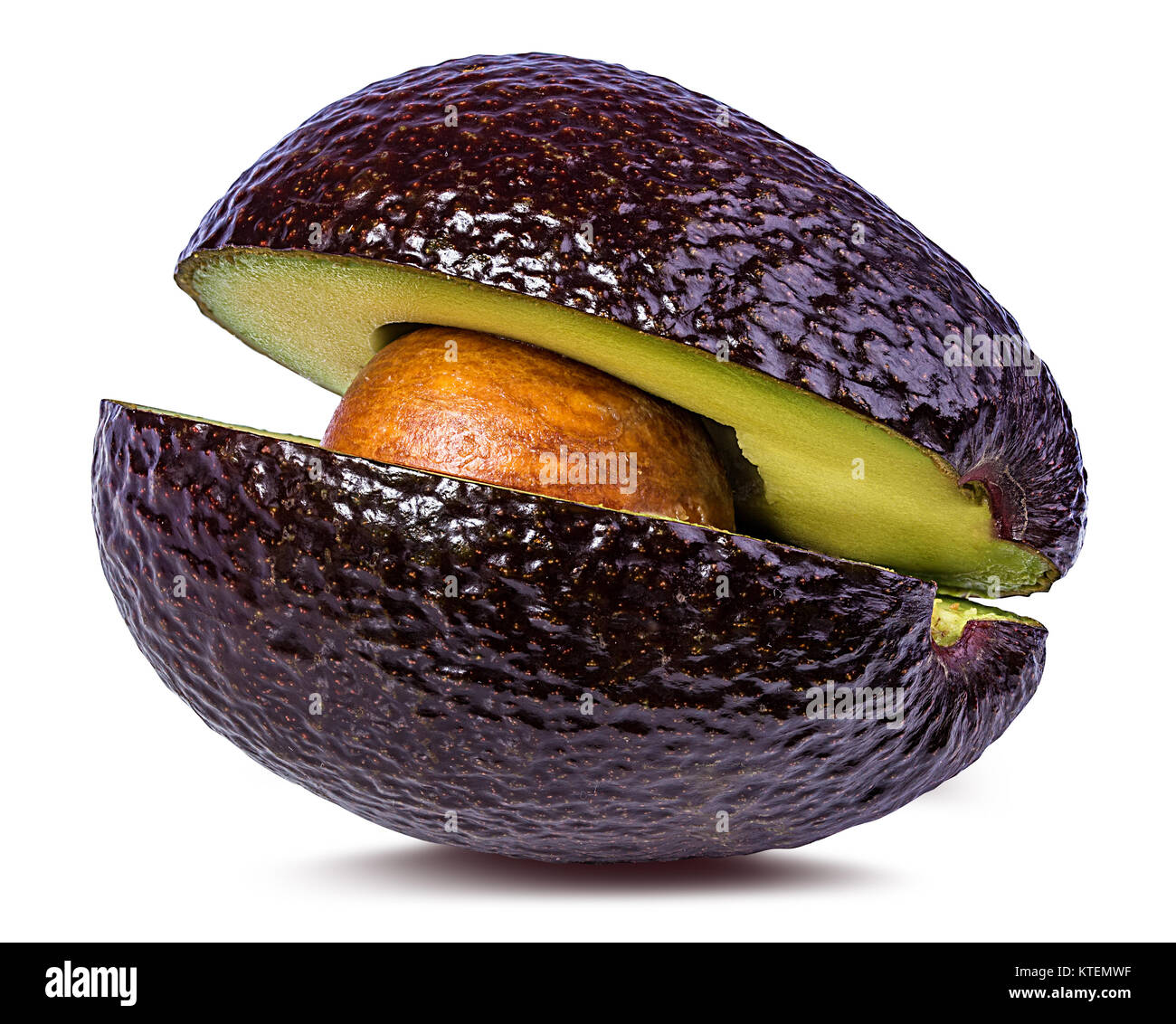 Frische avocado Obst auf weißem Hintergrund, mit Freistellungspfad Stockfotografie Alamy