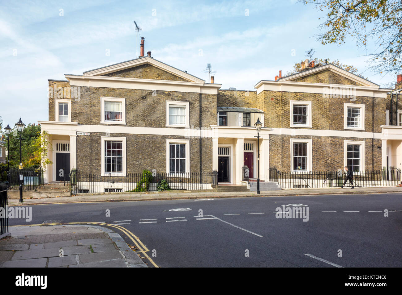 Häuser oder Villen auf Lloyd Platz, Clerkenwell, Islington, London, Teil Lloyd Baker Estate 1820-1840 Stockfoto