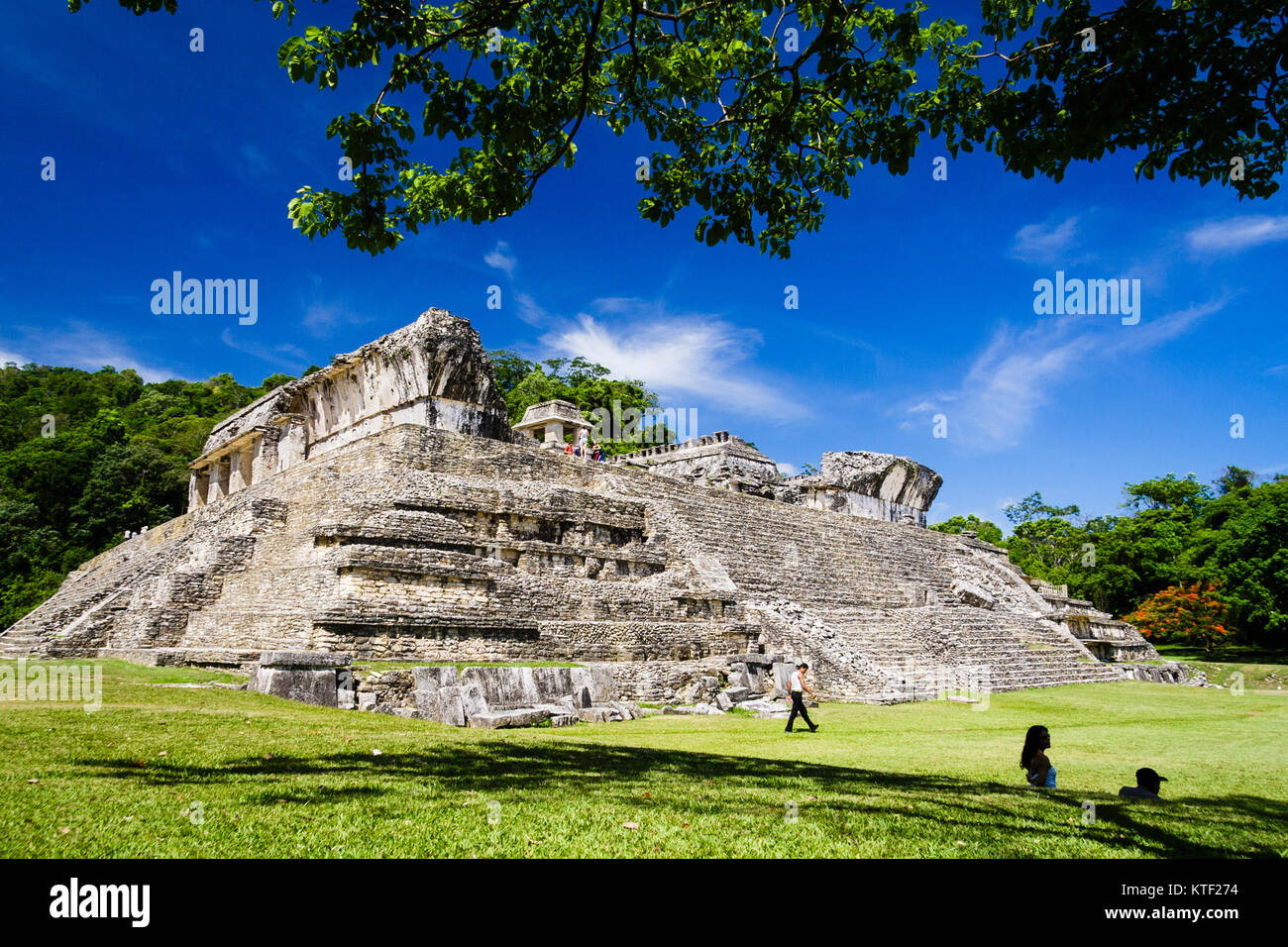 Rückansicht des Schlosses. Palenque, Chiapas, Mexiko Stockfoto