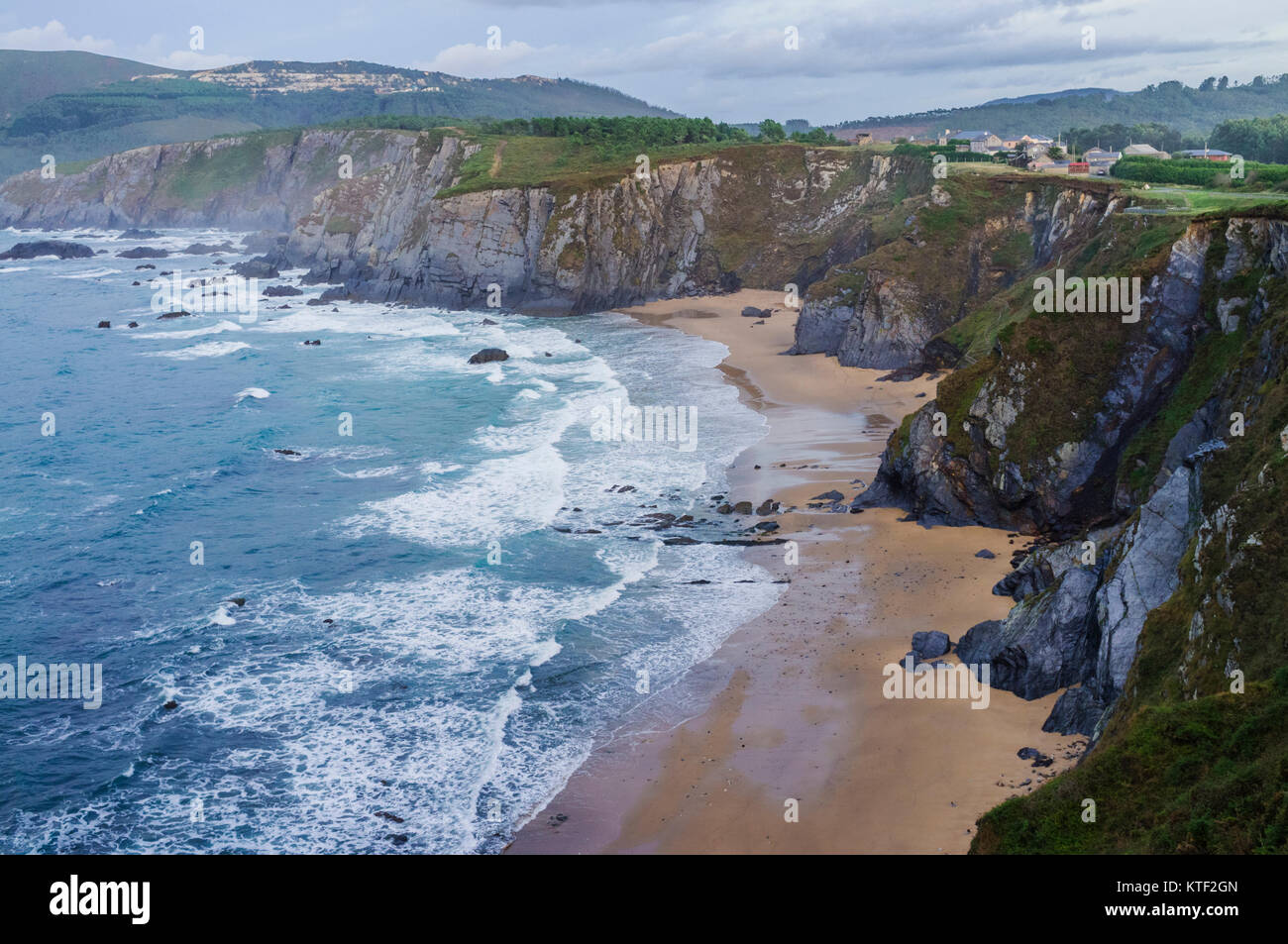 O Picon Strand am Loiba Klippen in der Provinz Coruna, Galicien, Spanien, Europa Stockfoto