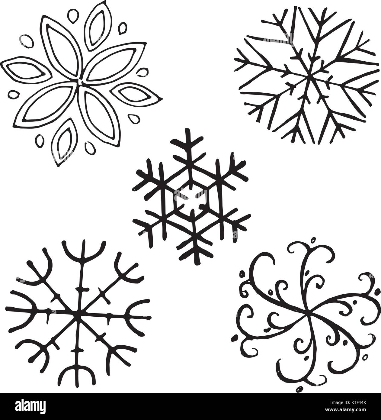 Schneeflocke-Winter-set Stock Vektor