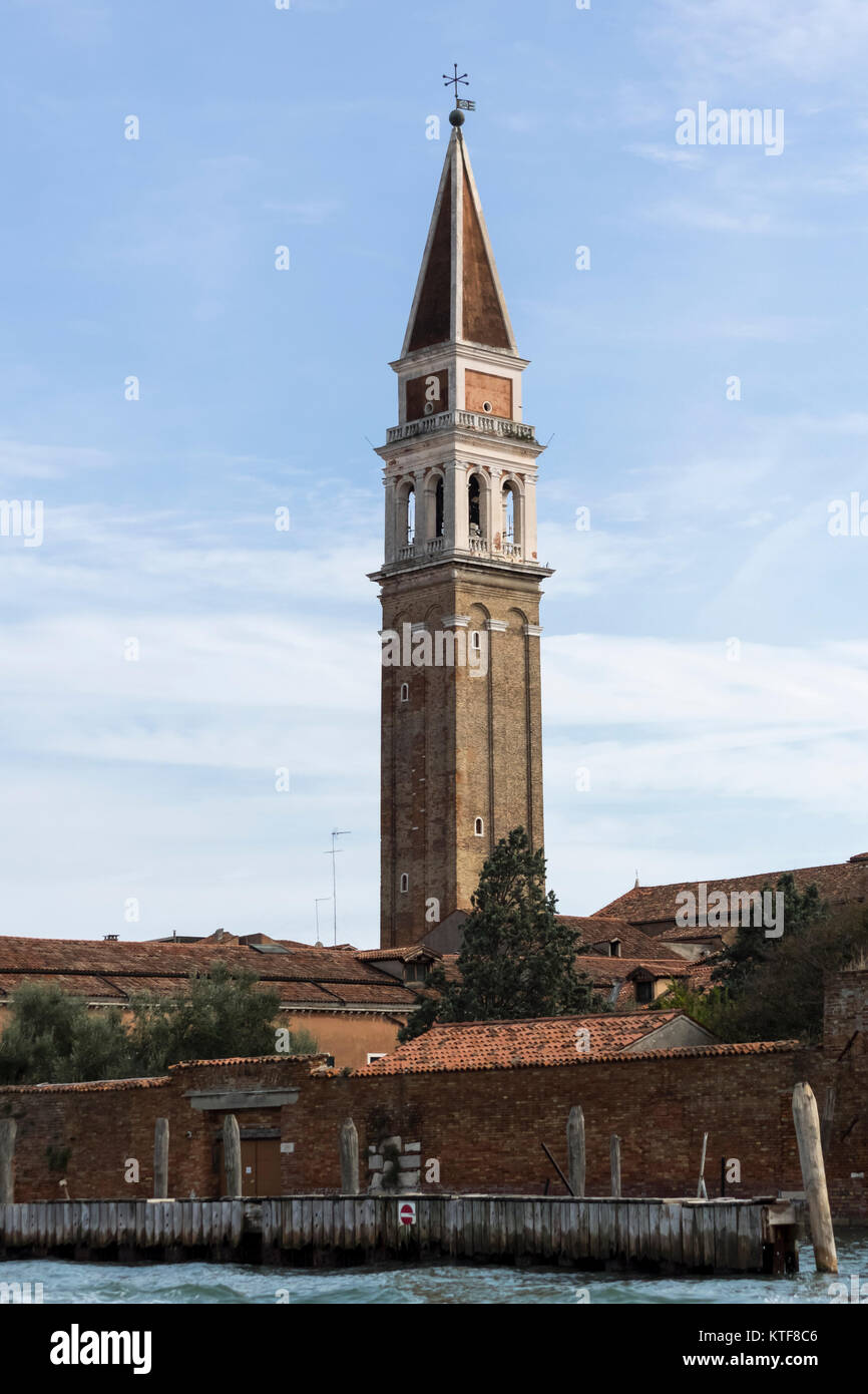 VENEDIG, ITALIEN 13. SEPTEMBER 2017: Glockenturm der Kirche Chiesa di San Francesco della Vigna Stockfoto