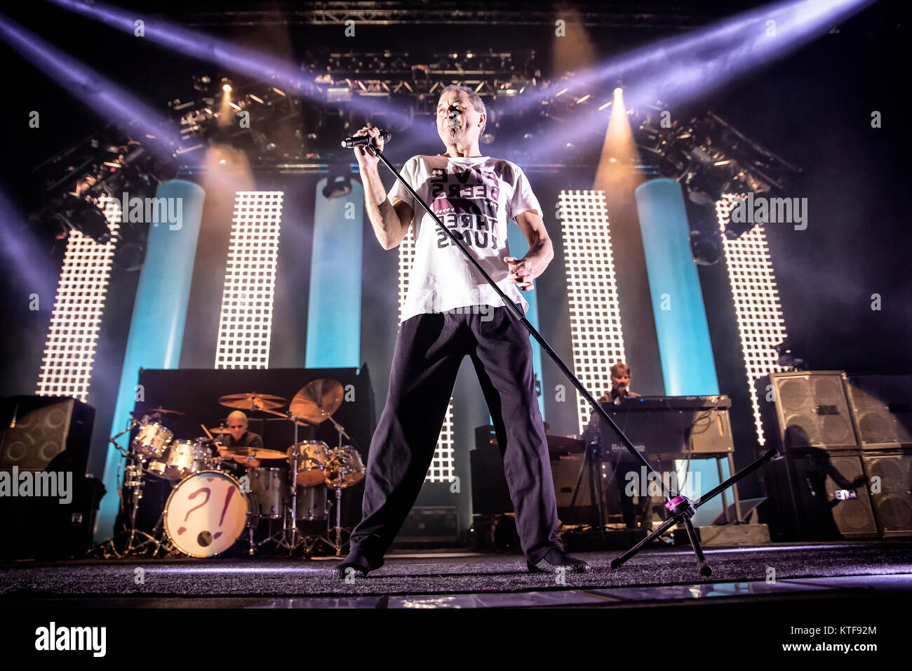 Die englische Rockband Deep Purple führt ein Live Konzert in Oslo Spektrum. Hier Sänger und Songwriter Ian Gillan ist live auf der Bühne gesehen. Norwegen, 04.02.2014. Stockfoto