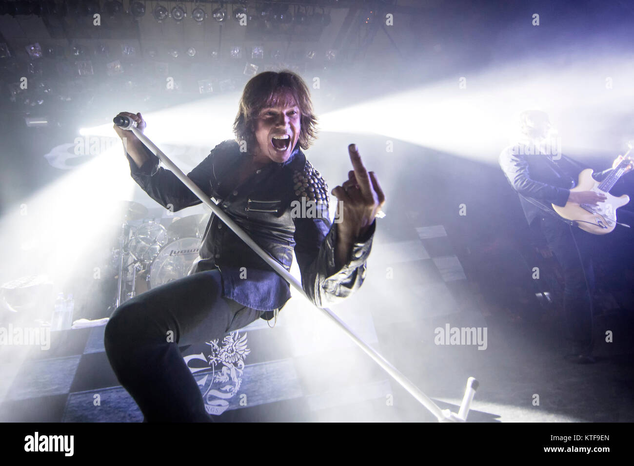 Die schwedischen Glam Rock Band Europa führt ein Live Konzert am Rockefeller in Oslo. Hier Sänger Joey Tempest ist live auf der Bühne gesehen. Norwegen, 24/09 2015. Stockfoto