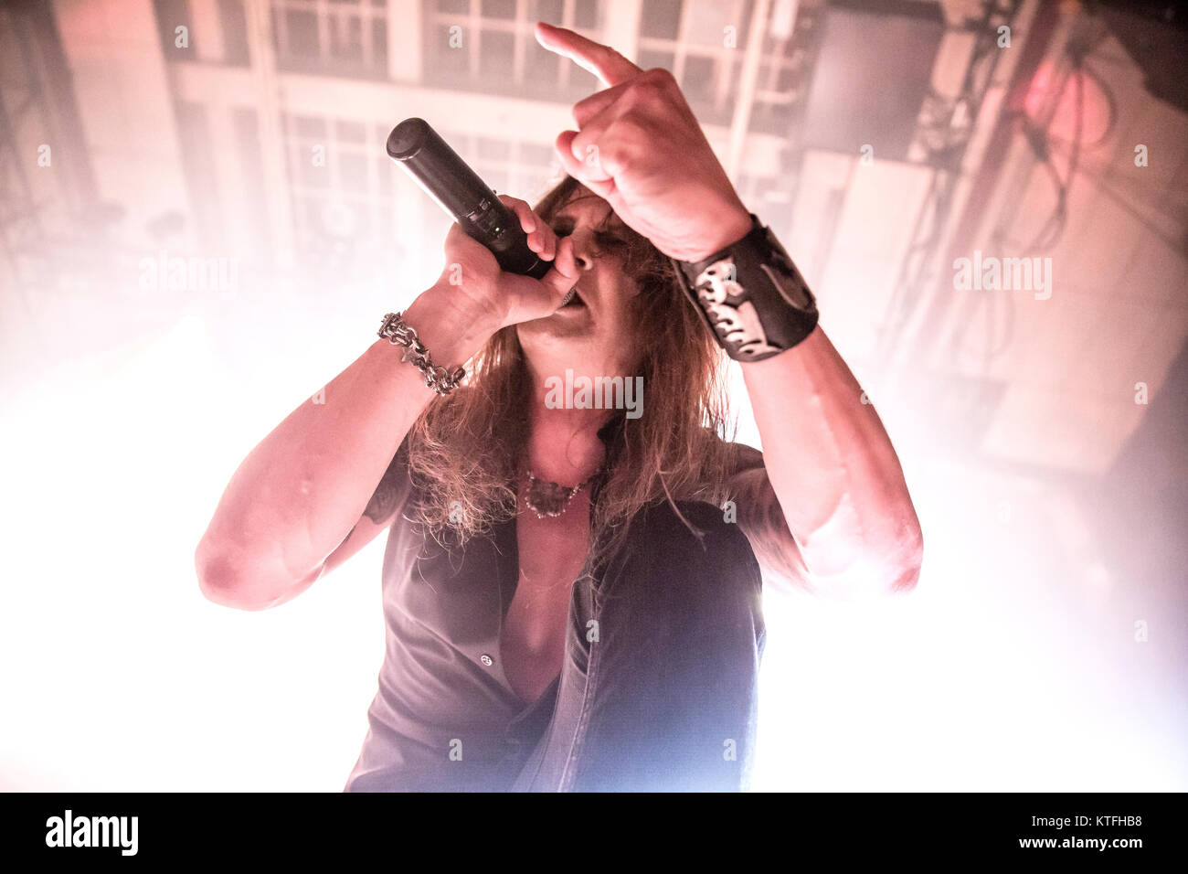 Der norwegischen Black Metal Band Satyricon führt ein Live Konzert am Rockefeller in Oslo. Hier Sänger Satyr gesehen wird live auf der Bühne. Norwegen, 21.03.2014. Stockfoto