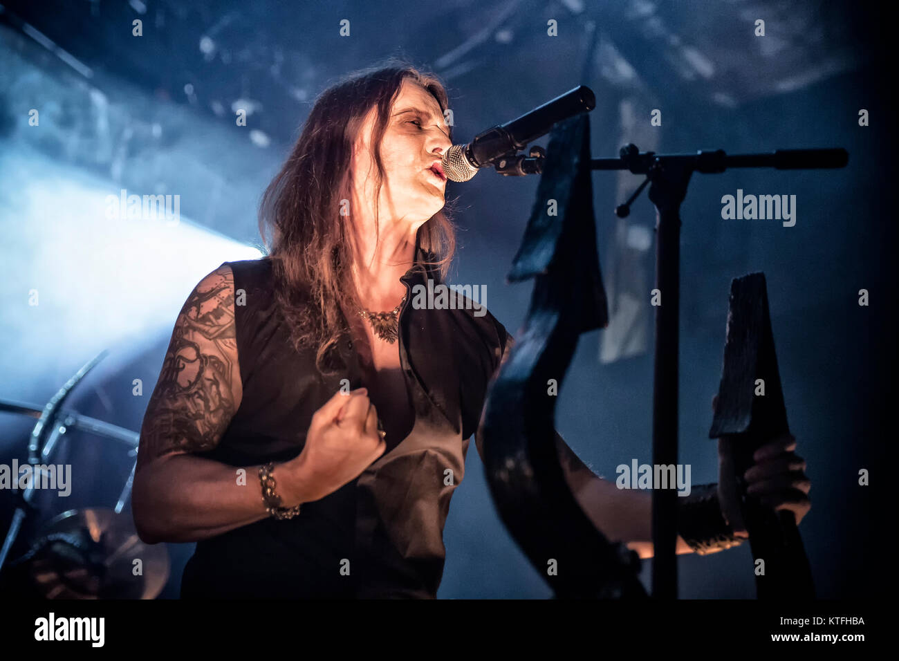 Der norwegischen Black Metal Band Satyricon führt ein Live Konzert am Rockefeller in Oslo. Hier Sänger Satyr gesehen wird live auf der Bühne. Norwegen, 21.03.2014. Stockfoto
