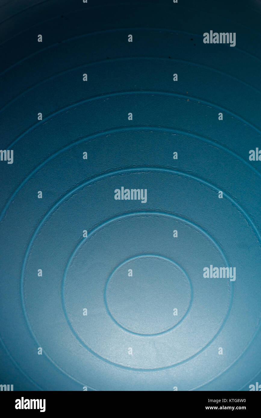 Detail eines blauen übung Kugel - Ringe und Muster Stockfoto