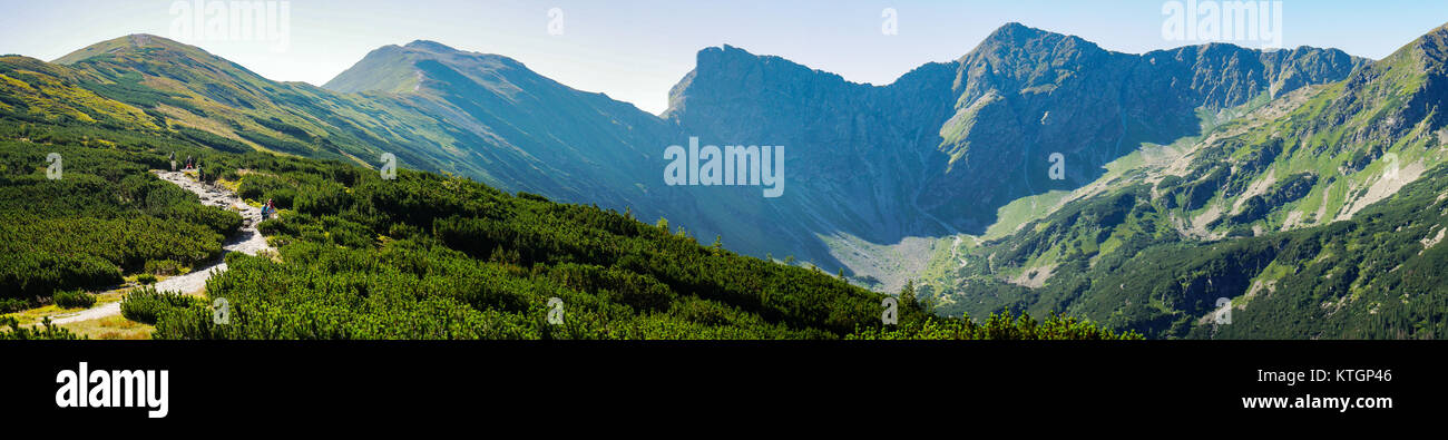 Alpenpanorama mit vier Gipfeln, Westtatra Stockfoto