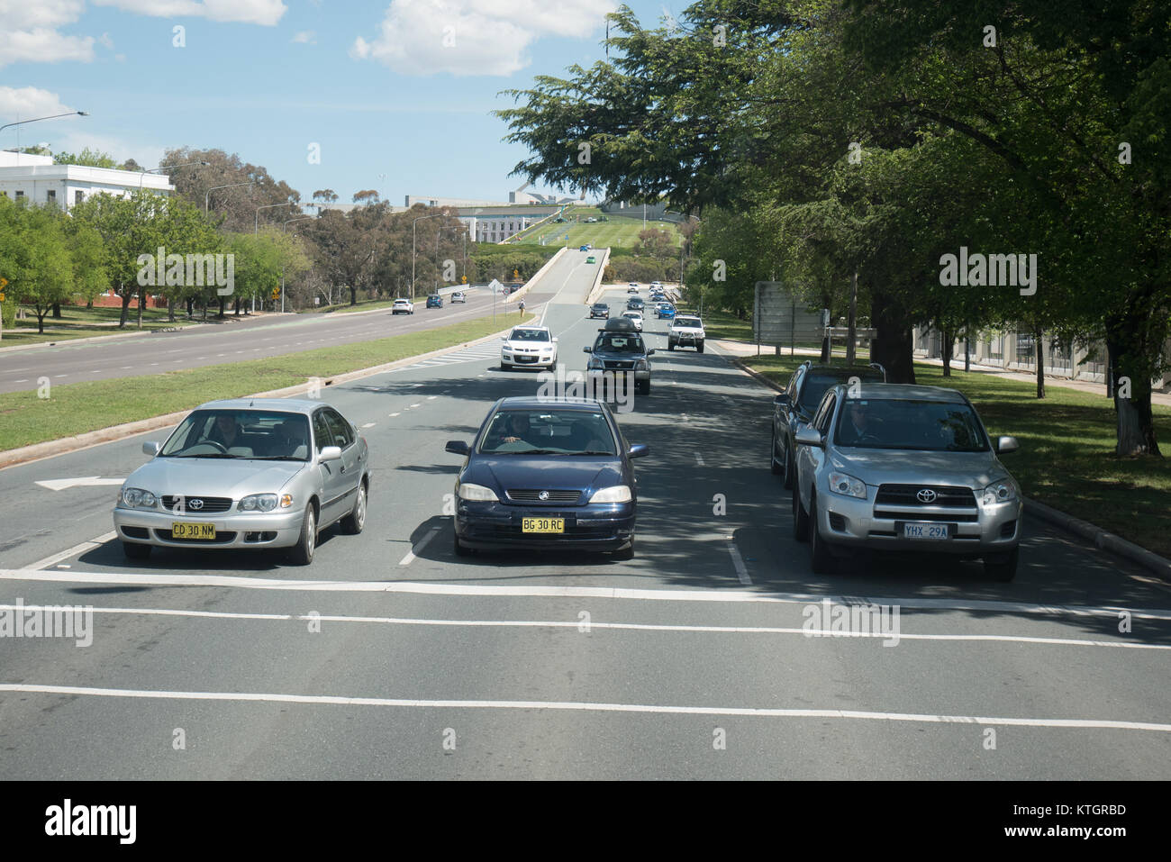 Straßenverkehr Canberra. Stockfoto