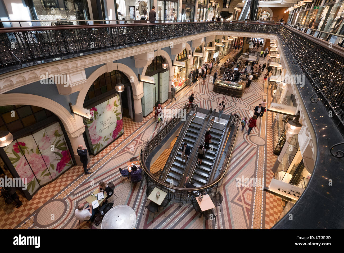 Historisches Einkaufszentrum Queen Victoria Gebäude in Sydney Stockfoto