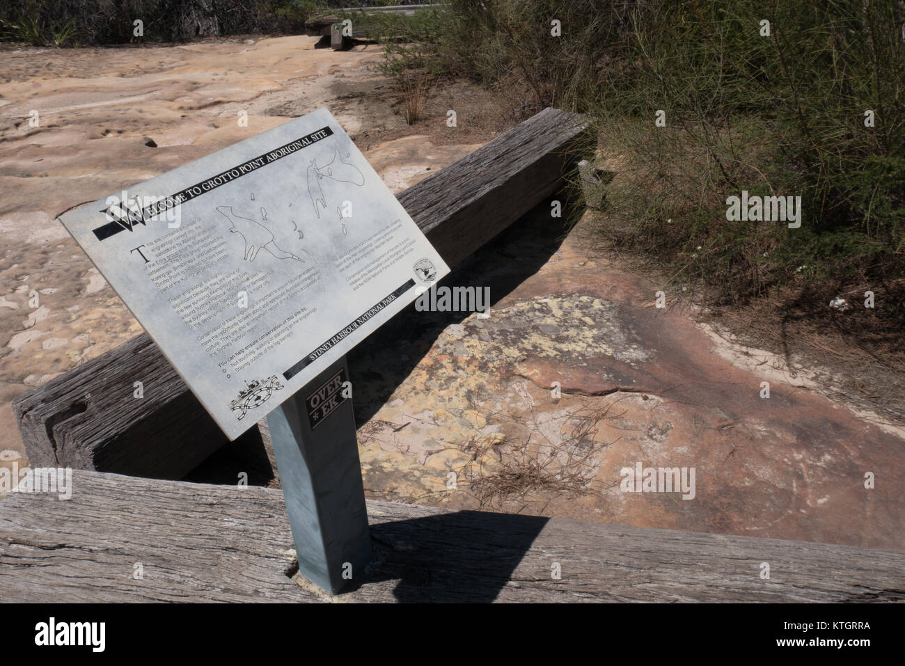 Grotte Point Aborigines Gravur site Stockfoto