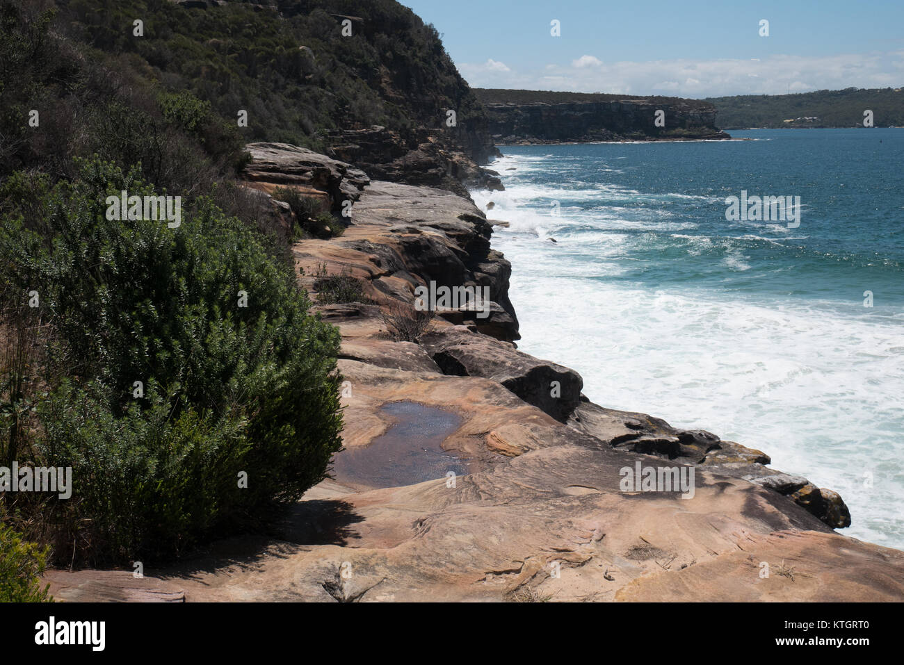 Sydney Natur Wasser wave Blue Water Sky rock Cliff Stockfoto