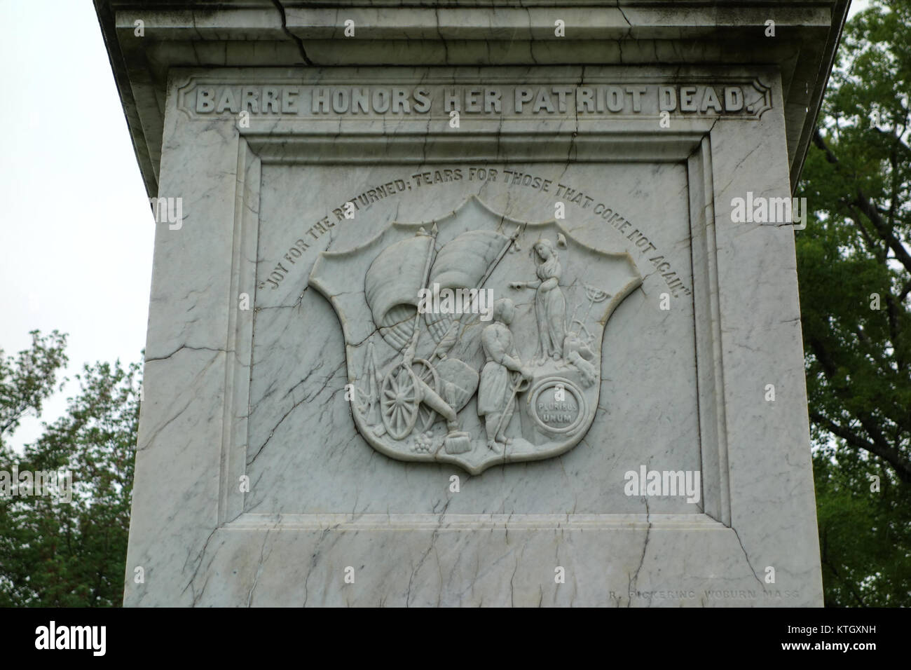 Das Barre Civil war Monument in Massachusetts erinnert an die einheimischen Soldaten, die im Bürgerkrieg gedient haben. Es erinnert an die Opfer während des Krieges und dient als historisches Wahrzeichen. Stockfoto