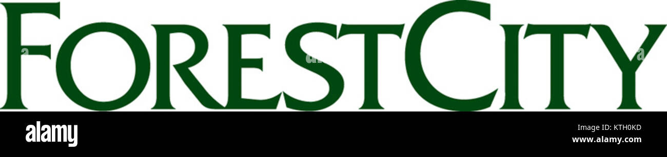 Das Forest City Logo mit der Farbe PMS 350 steht für das Branding von Forest City und symbolisiert seine Identität in der Stadtplanung, Architektur und Immobilienentwicklung. Stockfoto