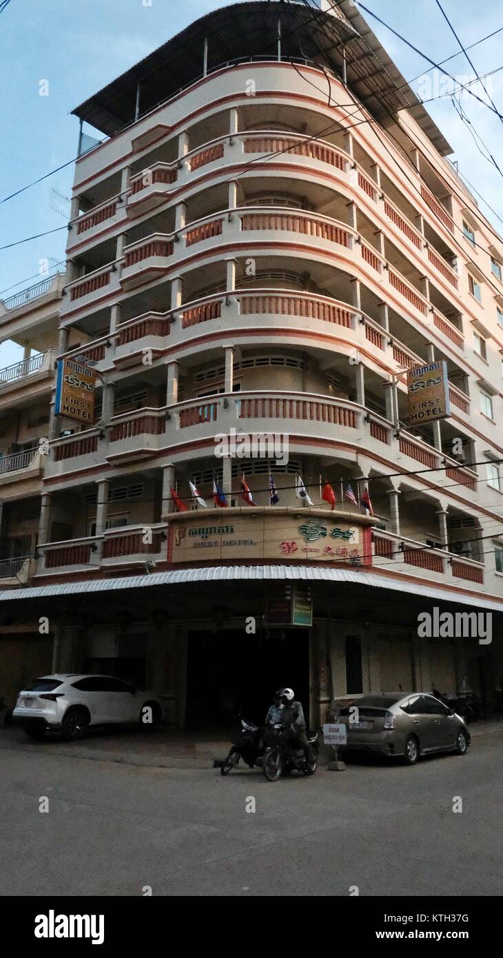 Äußere First Hotel Unterkünfte Battambang Straße 108 Kambodscha Südostasien in der Nähe von boeung Chhouk Markt Stockfoto