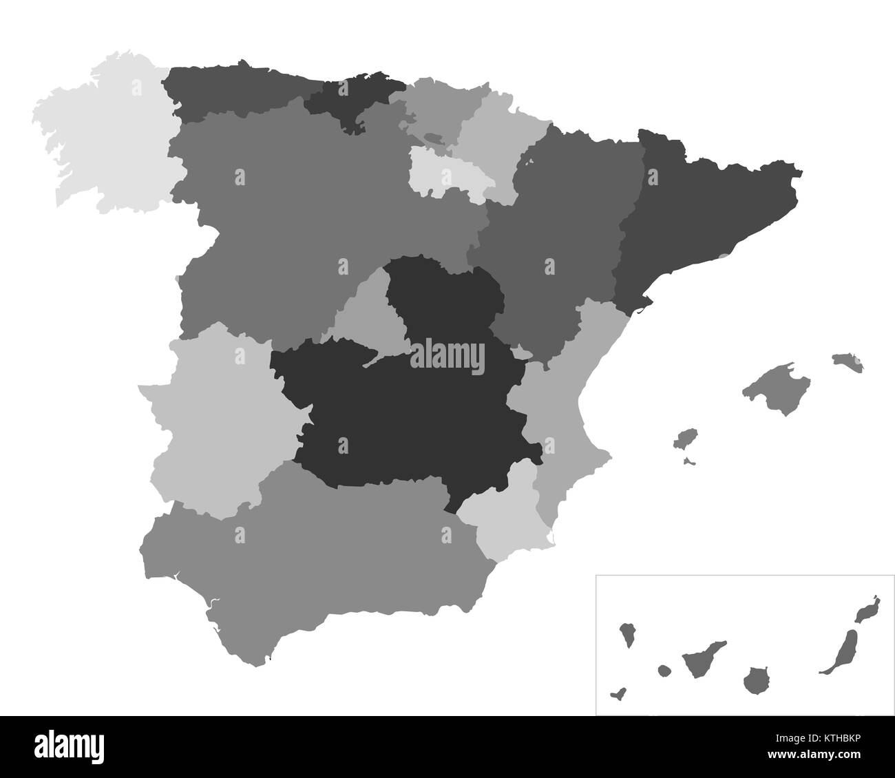 Karte von Spanien Stockfoto