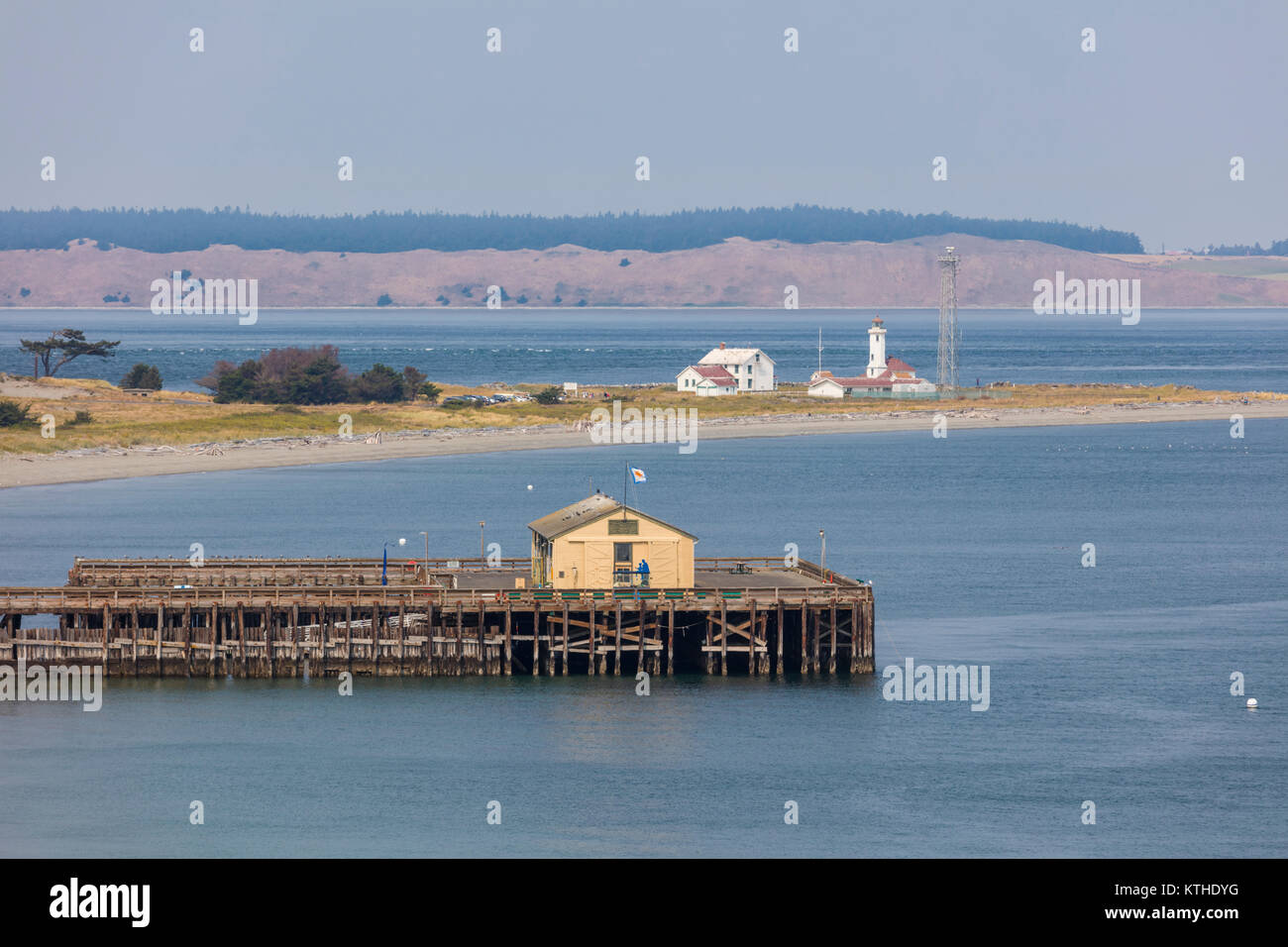 Der Punkt Wilson Licht im Fort Nordworden State Park in der Viktorianischen Hafenstadt & Arts Community von Port Townsend auf der Olympic Halbinsel in Washington, U Stockfoto