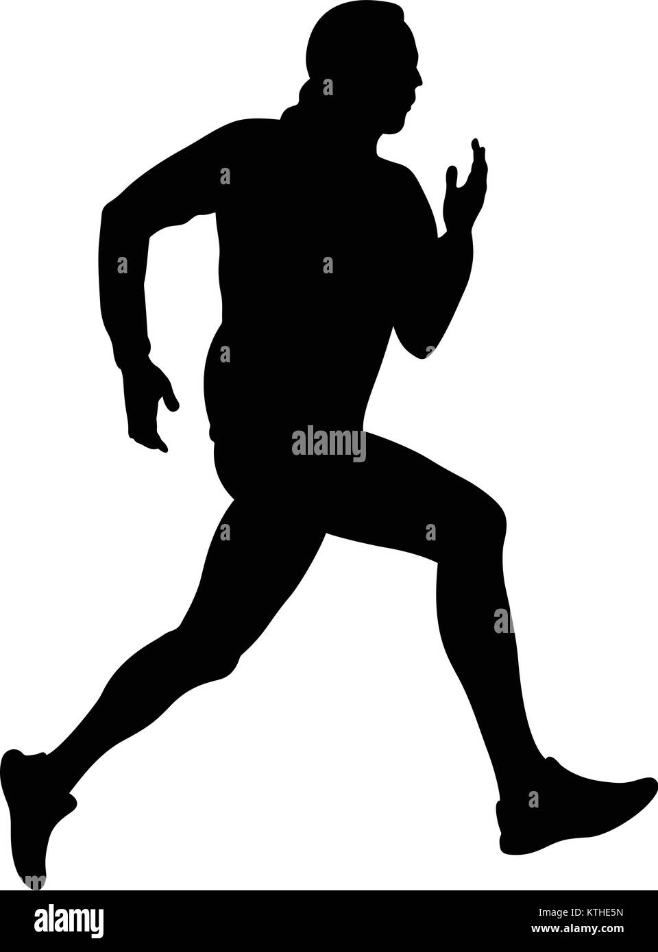 Männliche Läufer schwarze Silhouette Vector Illustration Stock Vektor