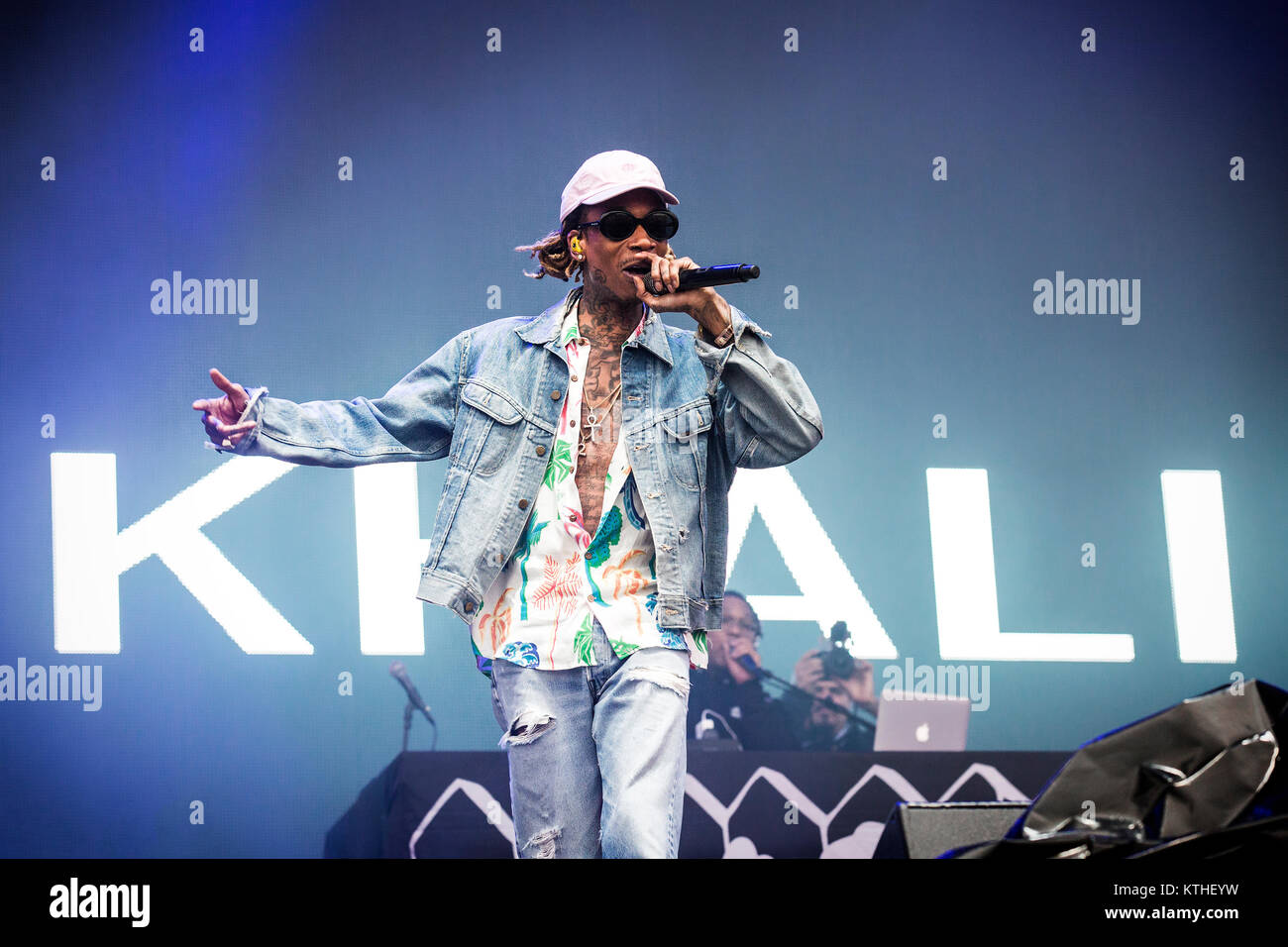 Der amerikanische Rapper und Lyriker Wiz Khalifa führt ein Live Konzert in der schwedischen Musik Festival Bråvalla Festival 2016. Schweden, 02/07 2016. Stockfoto