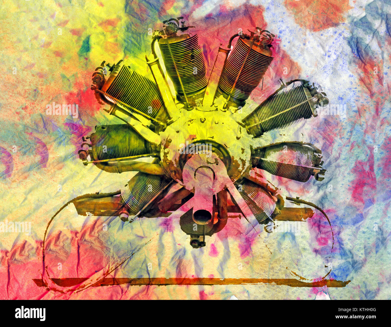 Oldtimer Rotary Engine Stockfoto