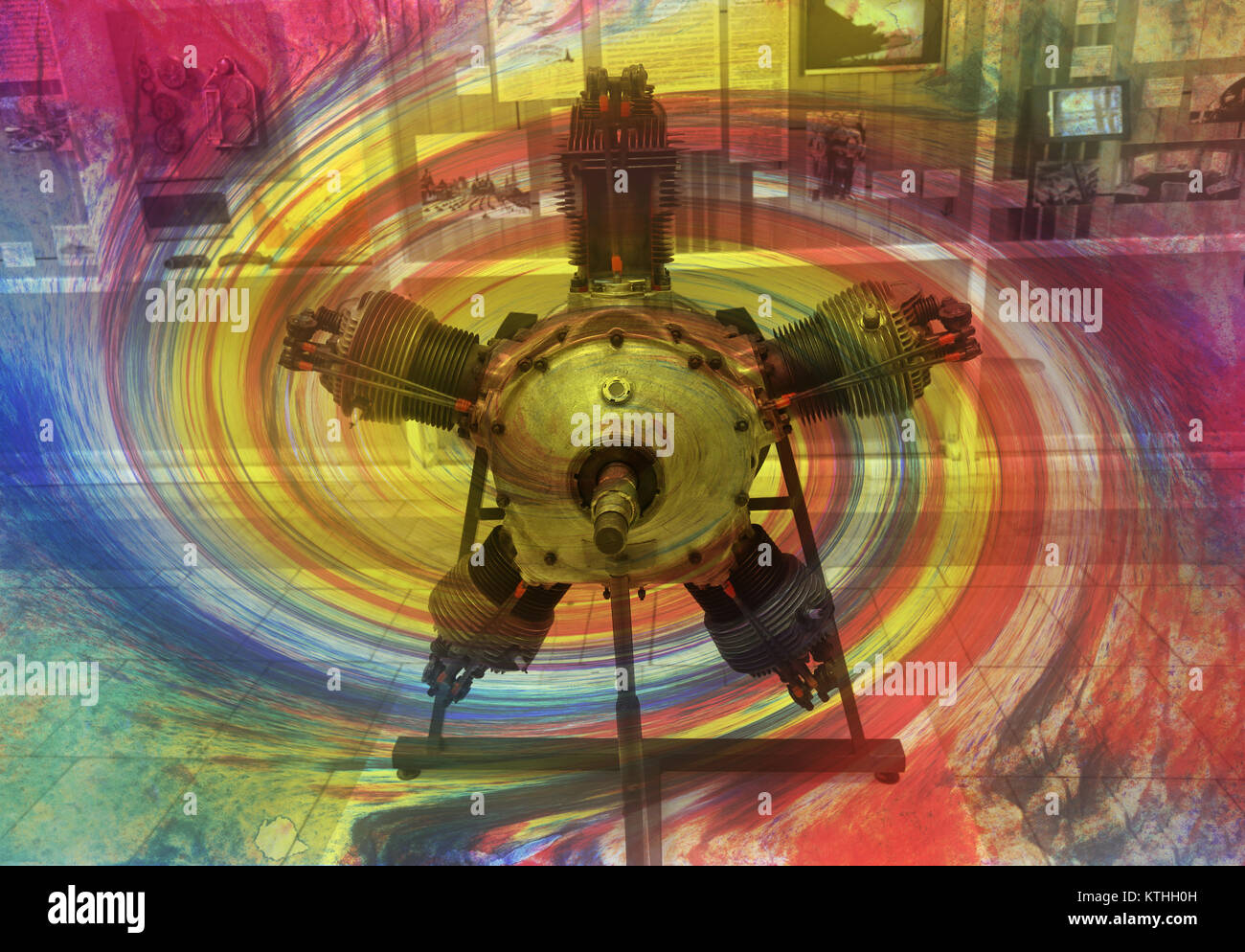 Oldtimer Rotary Engine Stockfoto