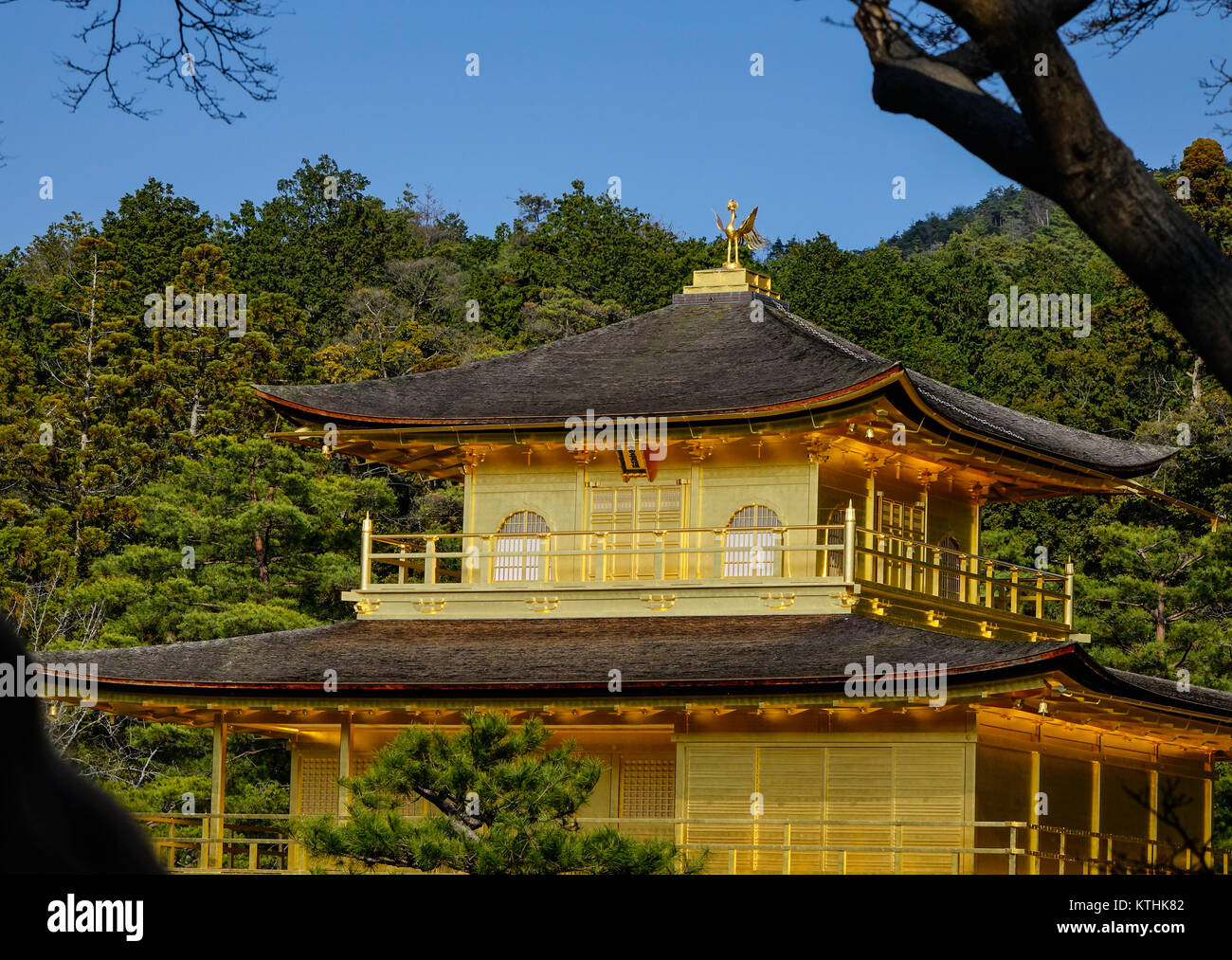 Teil der Kinkakuji Tempel (Goldener Pavillon) in Kyoto, Japan. Stockfoto