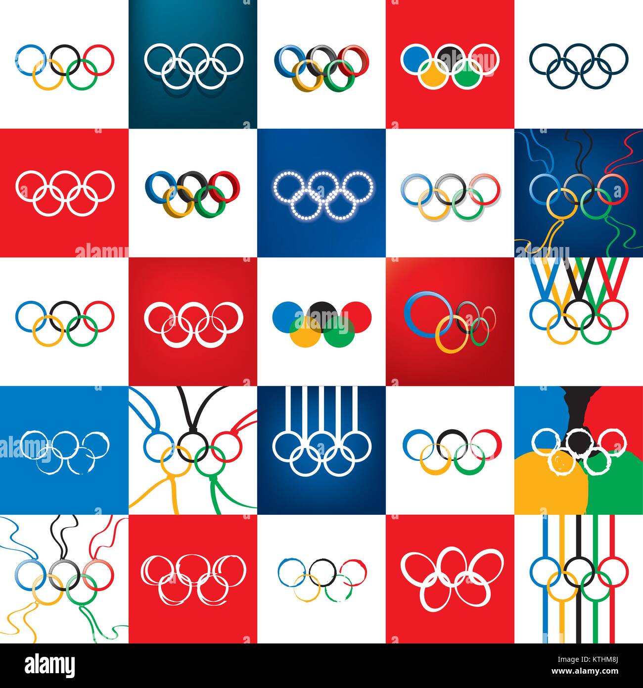 Olympischen Ringe Olympische ringe Stock-Vektorgrafiken kaufen - Alamy