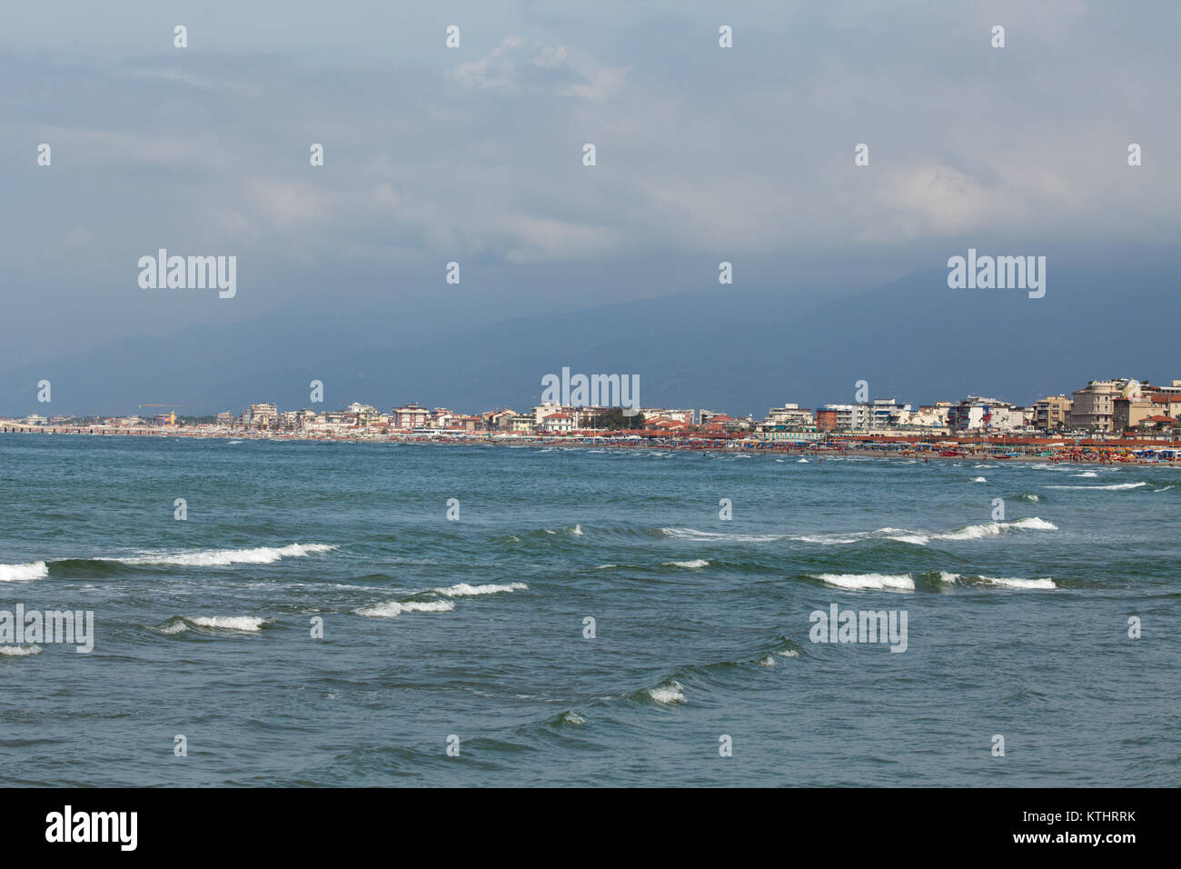 Ansicht der Versilia-Küste - Viareggio Stockfoto