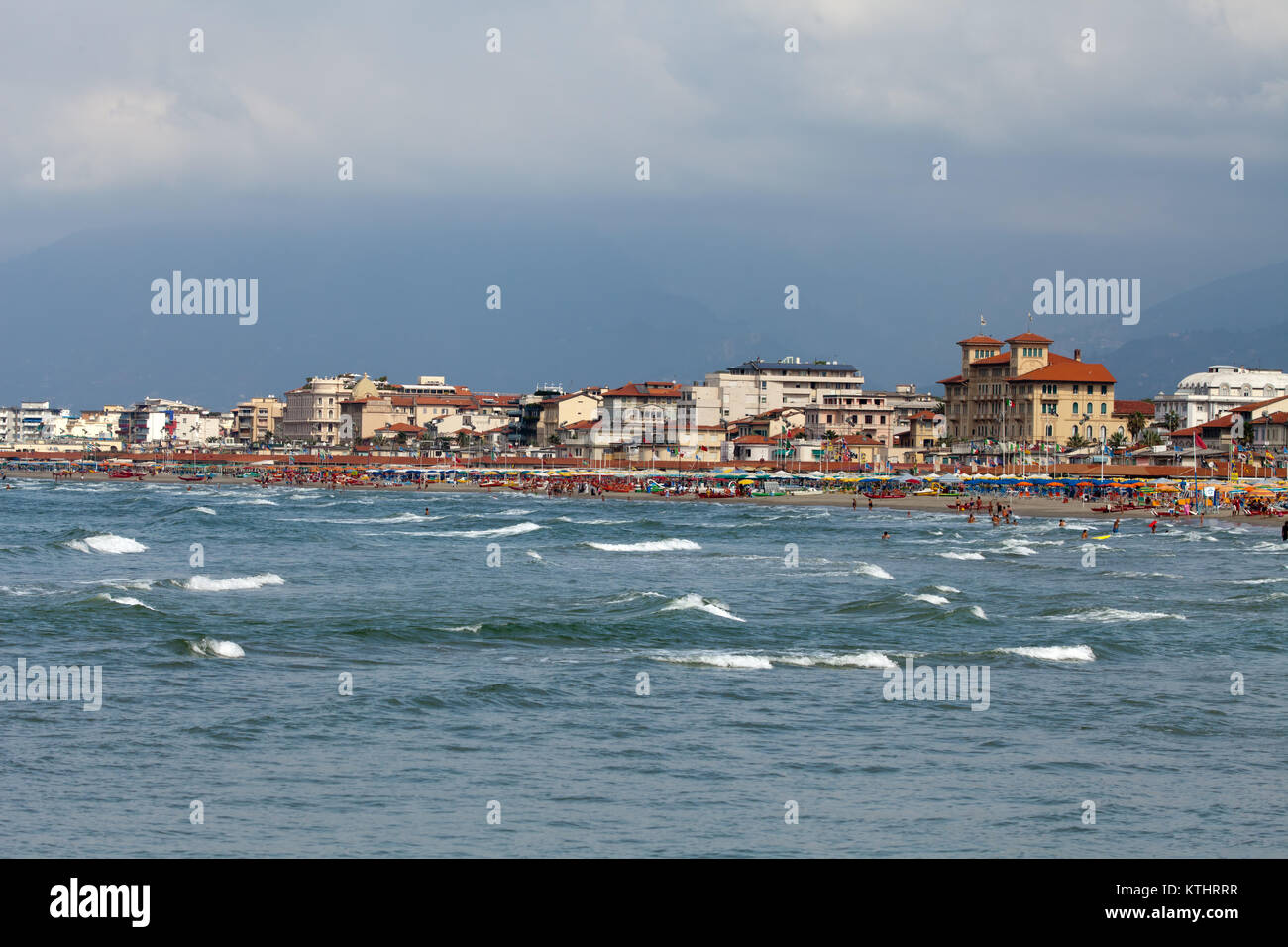 Ansicht der Versilia-Küste - Viareggio Stockfoto
