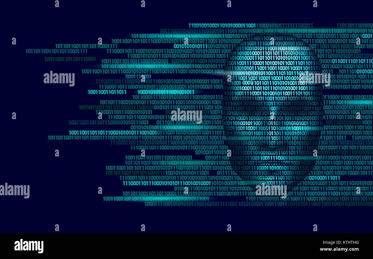 Hacker künstliche Intelligenz Roboter Gefahr dunkles Gesicht. Cyborg binären Code head Shadow online Alert persönliche Daten Intellekt Verstand virtuelle Informationen Vektor-illustration hack Stock Vektor