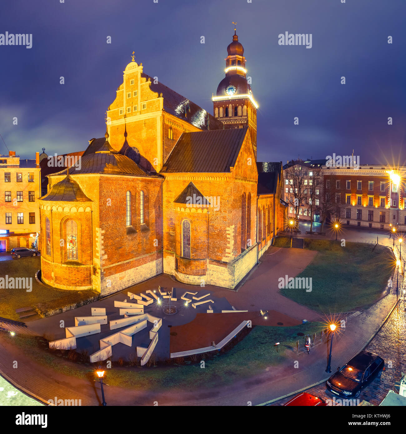 Cathedral Square in Riga, Lettland Stockfoto