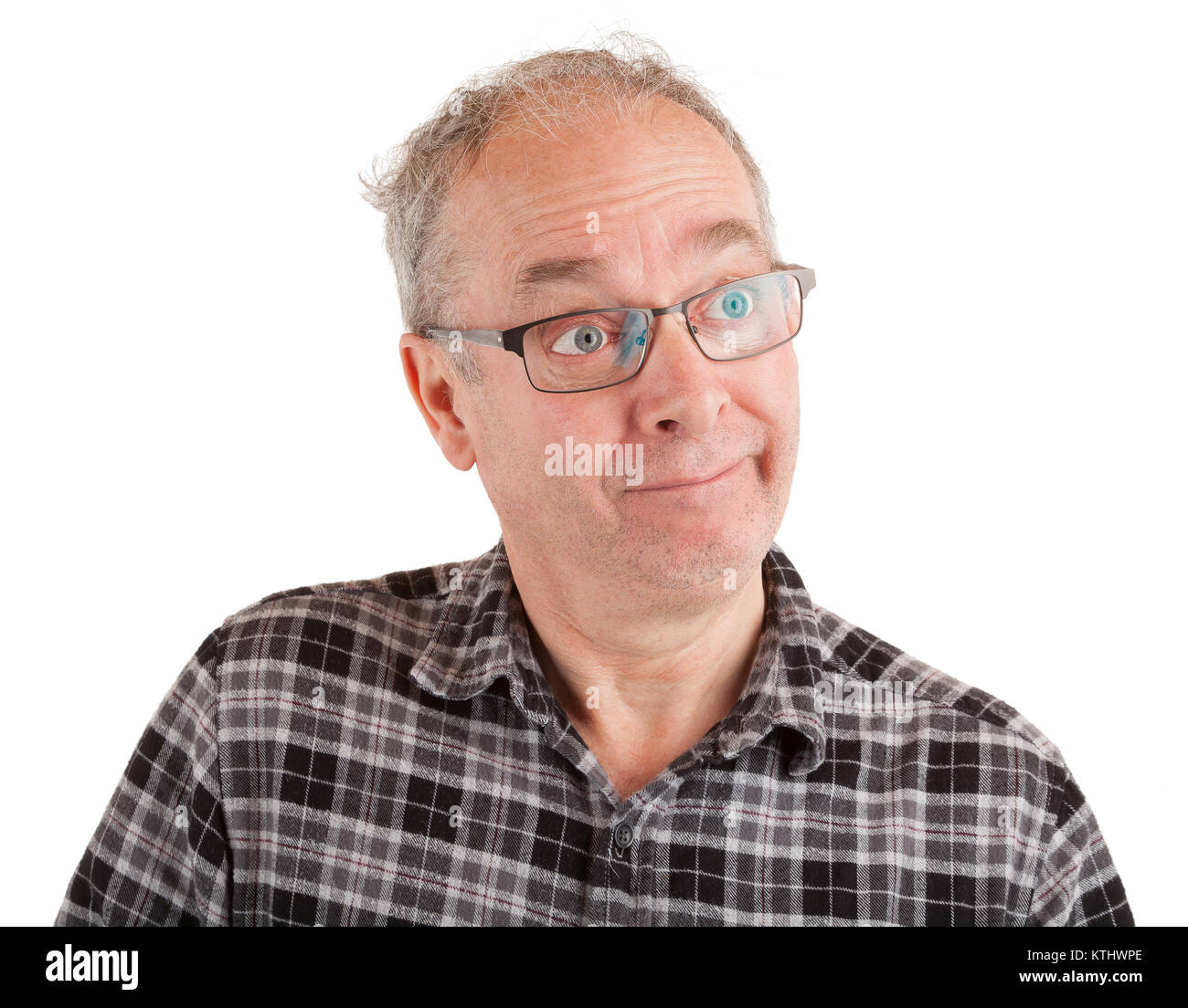 Ein Mann ist ein Scherz und jemand spöttisch. Stockfoto