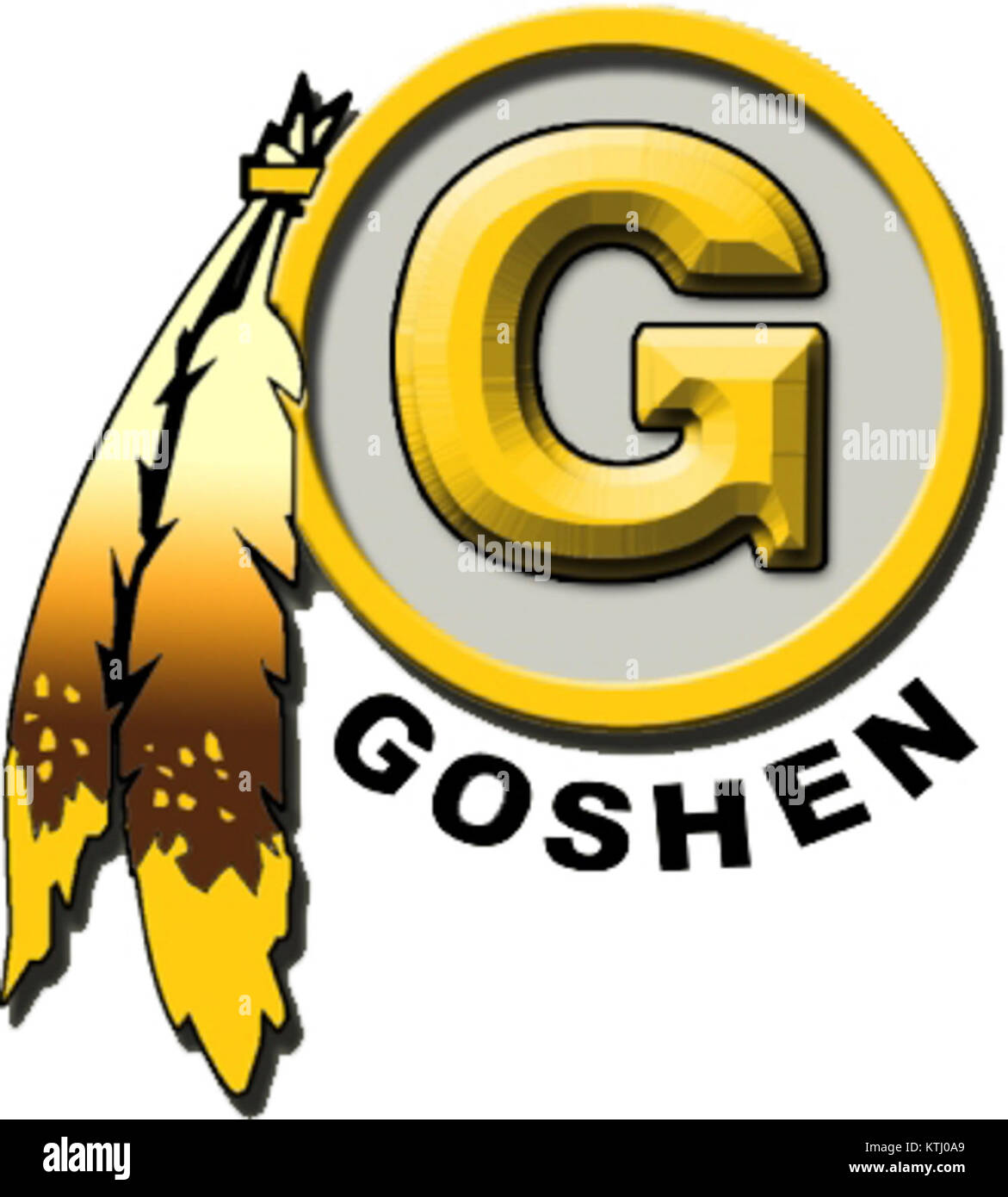 Das Goshen G-Logo steht für das Markenzeichen von Goshen, einer Gemeinschaft, die für ihr Engagement für Innovation und Wachstum bekannt ist. Das Logo ist ein Symbol für die Einheit und den zukunftsorientierten Ansatz der Gemeinschaft in Bezug auf Entwicklung und Fortschritt. Stockfoto