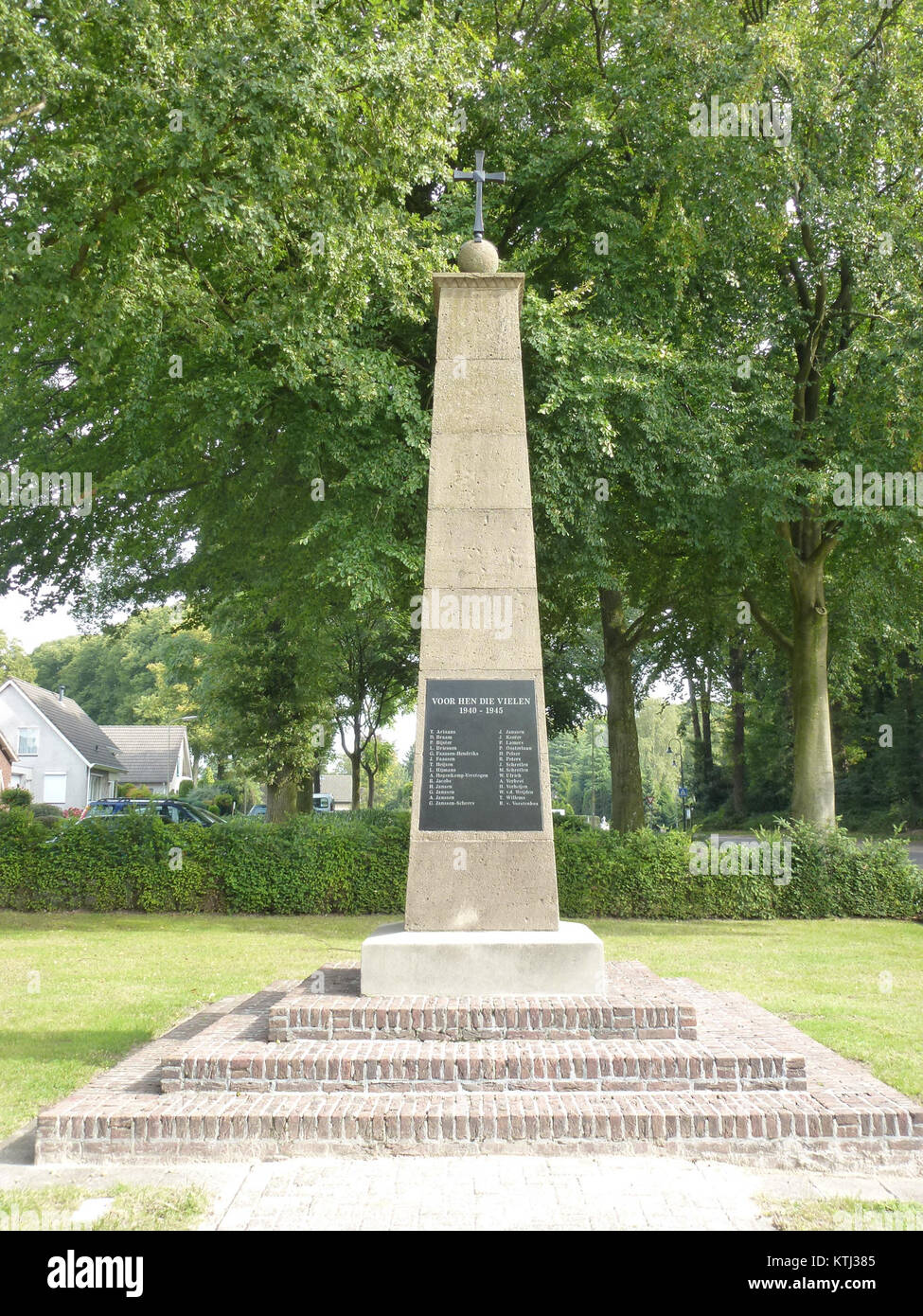 Das Kriegsdenkmal Zevenheuvelenweg in Groesbeek, Niederlande, erinnert an Soldaten, die im Zweiten Weltkrieg gekämpft haben. Stockfoto
