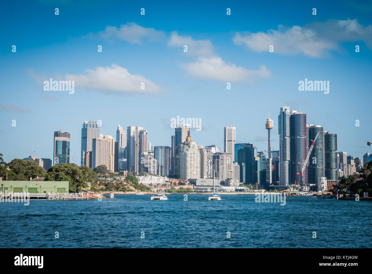 Sydney City Skyline Blick vom Hafen Stockfoto