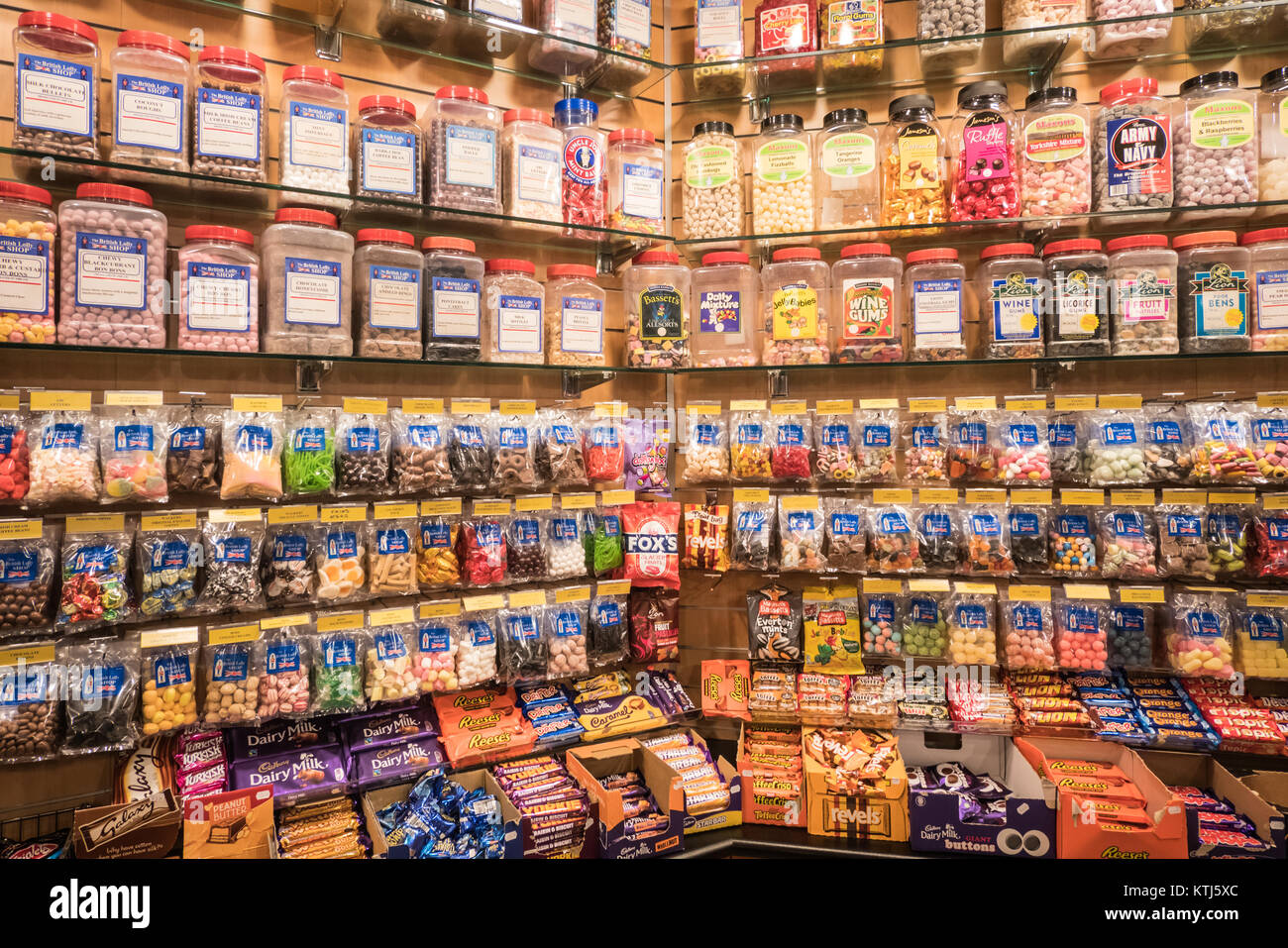 Britische snack Candy Store Stockfoto