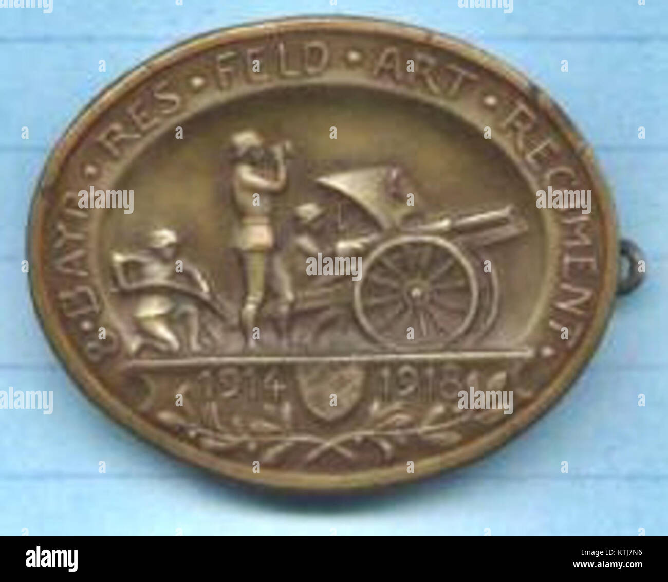 Das Abzeichen der Bayerischen 8. Das Feldartillerie-Regiment stellt das Insignia eines historischen Artillerieregiments der bayerischen Armee dar und bezeichnet das militärische Erbe und die Geschichte. Stockfoto