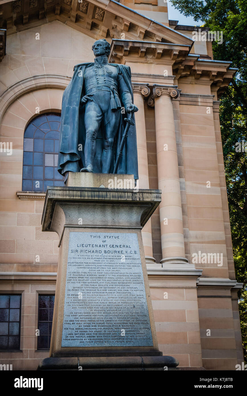 Sir Richard Bourke Statue Stockfoto
