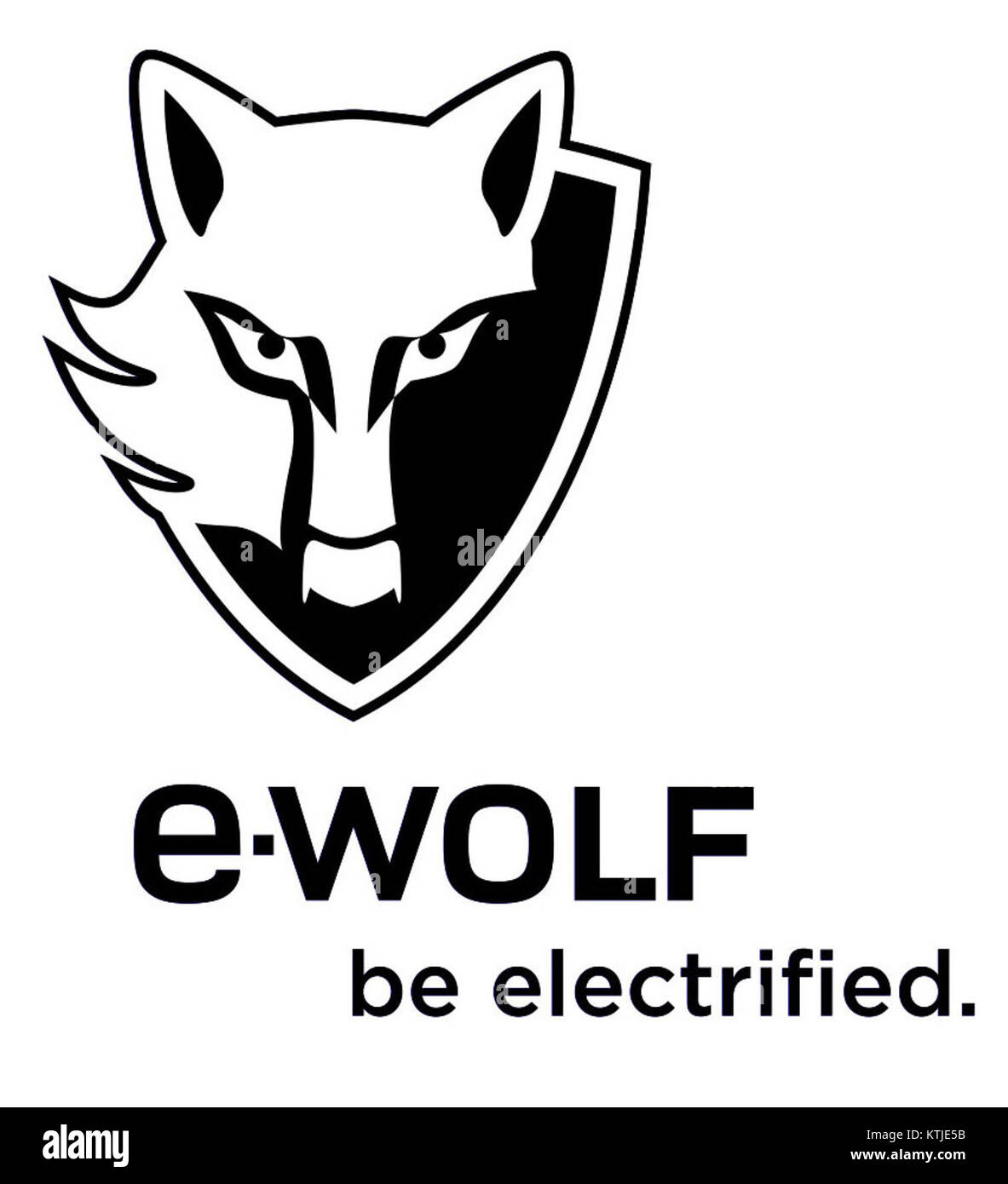 E wolf Logo 3 (elektrofahrzeuge) Stockfoto