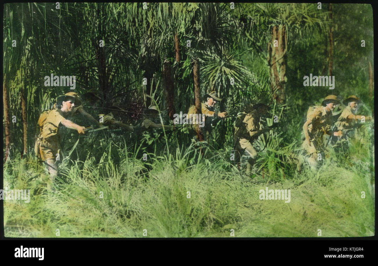 Australische Soldaten im Dschungel Stockfoto