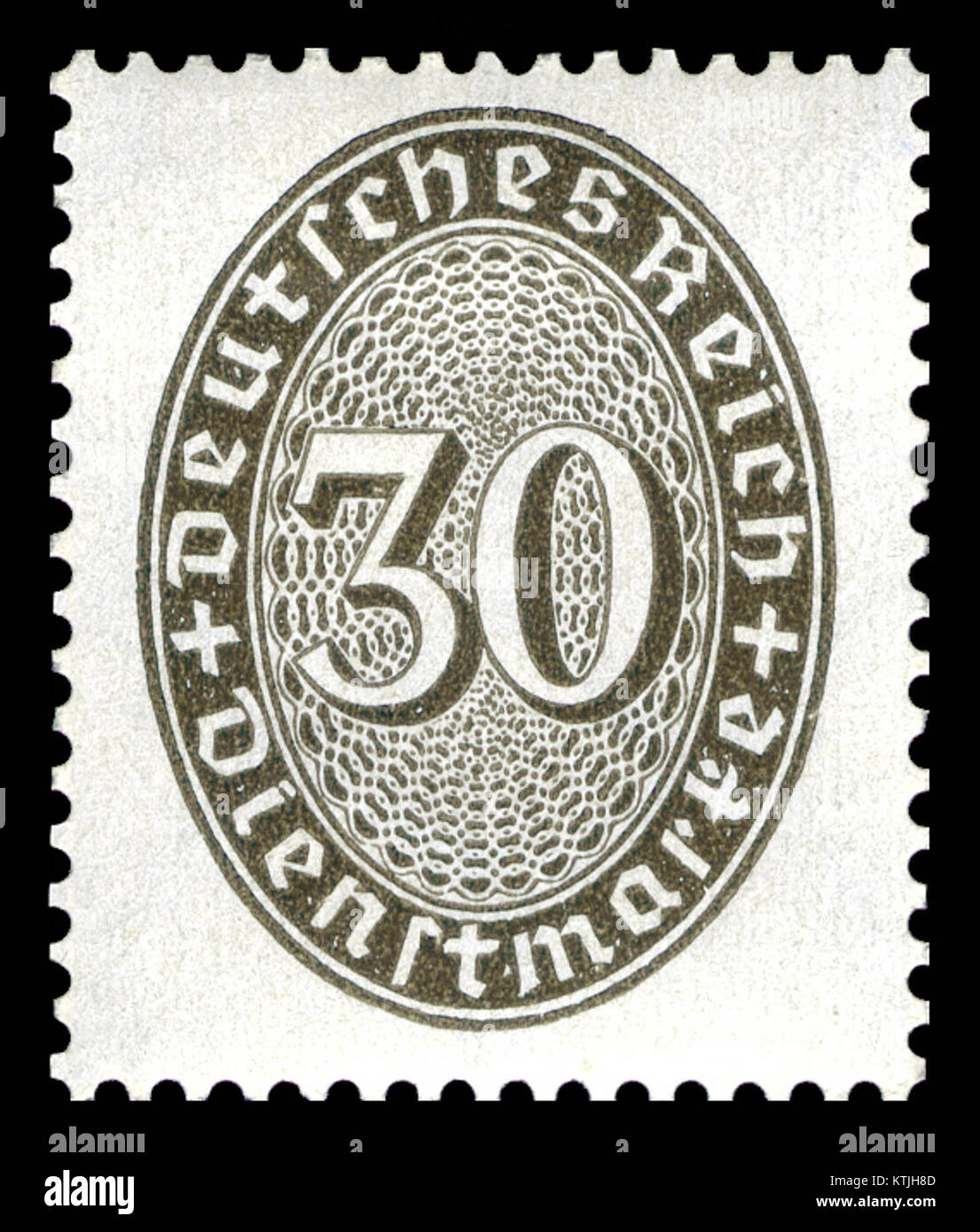 Die DR D 1927 120 Dienstmarke bezieht sich auf eine deutsche Postmarke aus dem Jahr 1927. Dieser Stempel ist Teil einer historischen Sammlung deutscher Philatelie, die in dieser Zeit für Postdienste genutzt wurde. Stockfoto