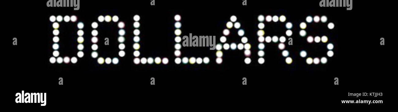 Ein allgemeiner Verweis auf die Währung, die in mehreren Ländern, vor allem in den Vereinigten Staaten, verwendet wird. Das Dollarsymbol ($) wird verwendet, um Geld in verschiedenen Stückelungen zu kennzeichnen. Stockfoto